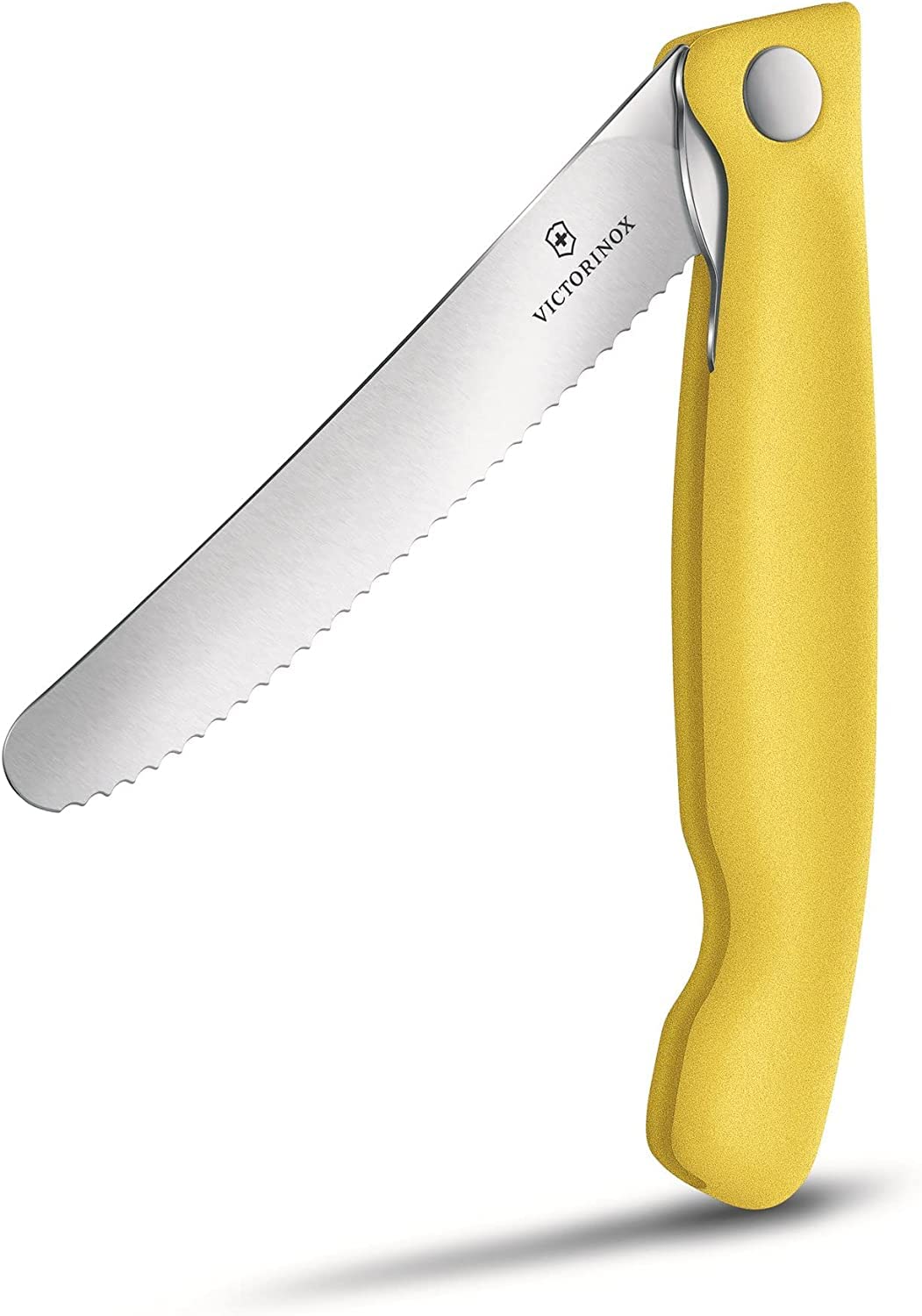 Victorinox Swiss Classic Profi Tomaten- und Tafelmesser, Extra Scharfe Klinge, Wellenschliff, 11 cm, Rostfreier Stahl, gelb