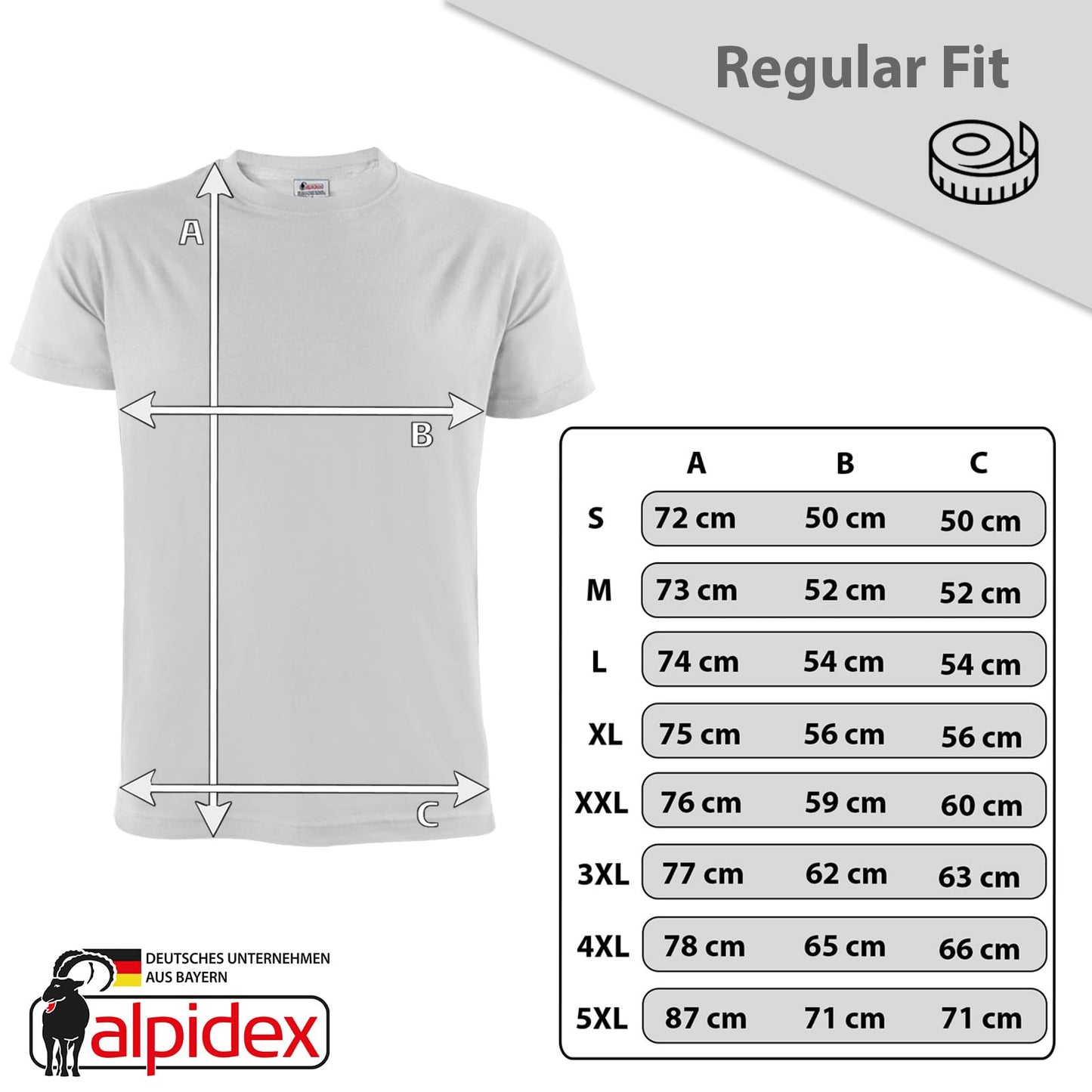 ALPIDEX Herren T-Shirts 5er Set Rundhals einfarbig S M L XL XXL 3XL 4XL 5XL