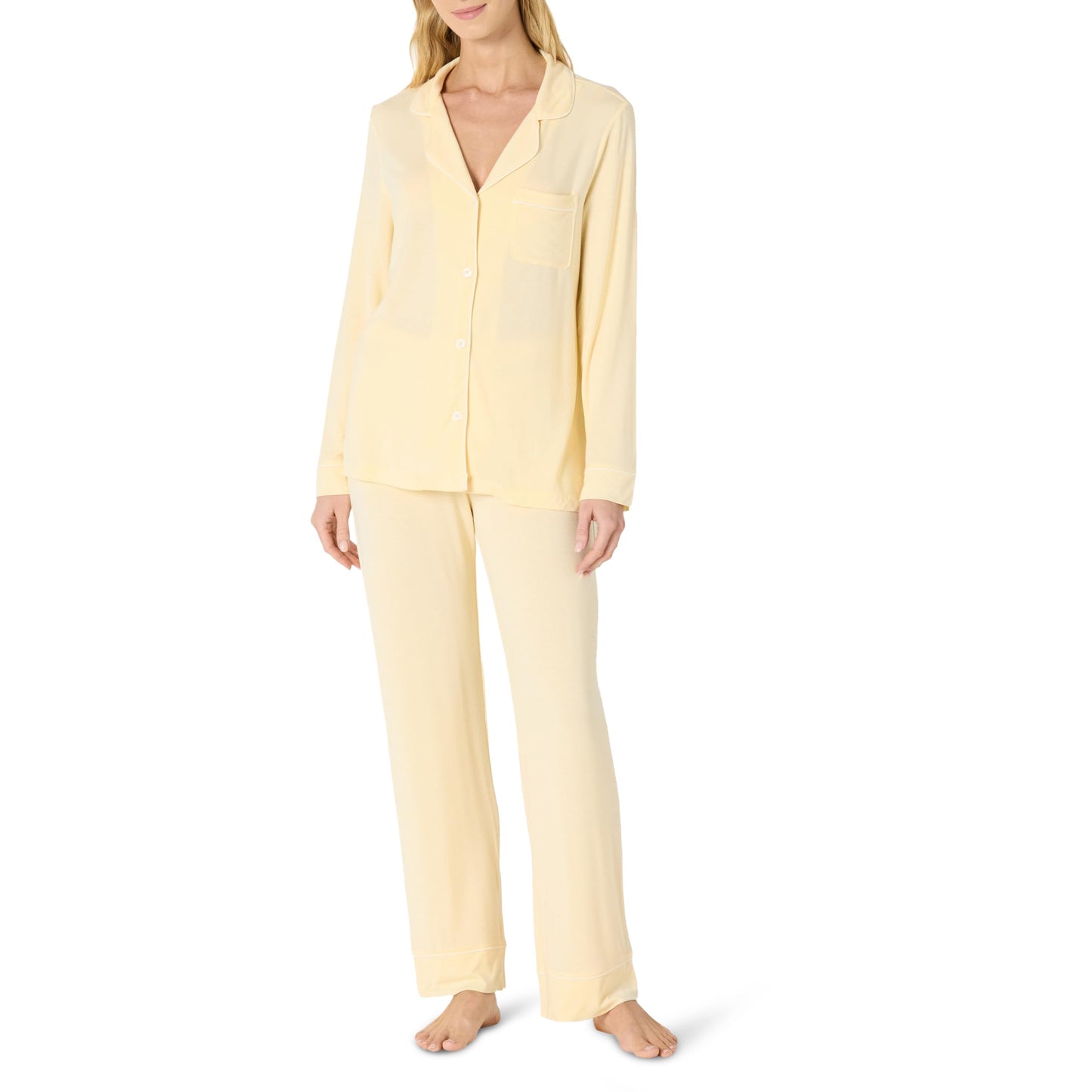 Amazon Essentials x Sofia Grainge Damen Pyjama-Set aus elastischer Modalfaser mit Langen Ärmeln und bodenlangem Unterteil
