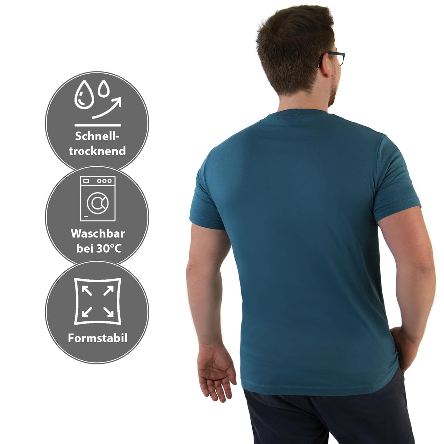 ALPIDEX Herren T-Shirts 5er Set Rundhals einfarbig S M L XL XXL 3XL 4XL 5XL