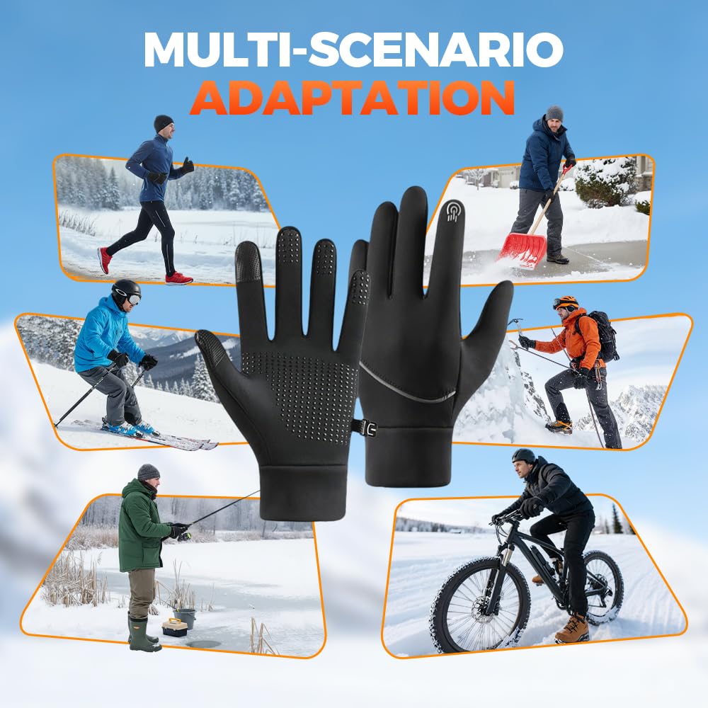 USB Heated Gloves, 2026 Winter Gloves Touch Screen, Heated Gloves Women Men, Electric Heated Ski Gloves, Cycling Gloves, Waterproof for Cycling, Running