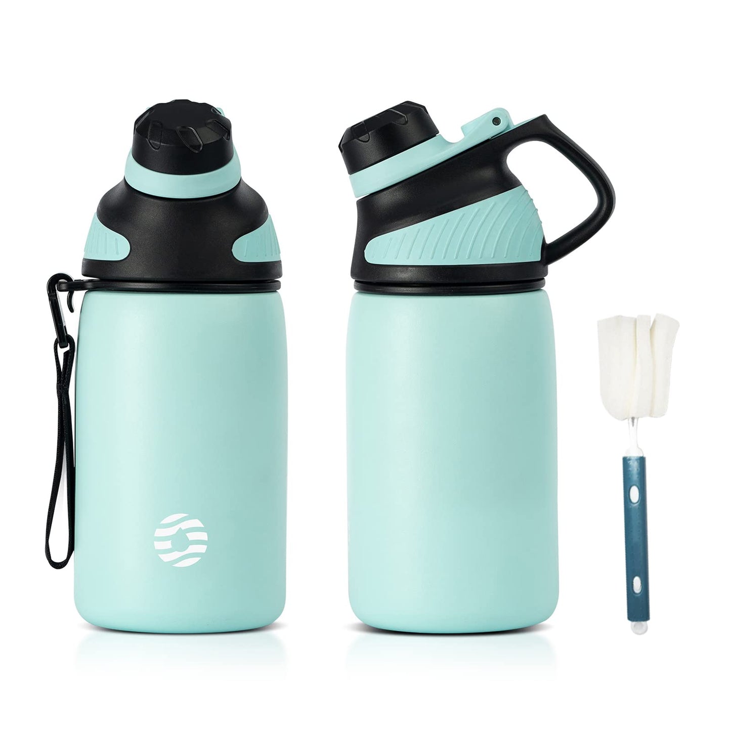 Fjbottle Edelstahl Trinkflasche Sport mit Magnetischem Deckel 1L, 800ml, 600ml, 400ml BPA-Frei Auslaufsichere Kinder Flasche - Kohlensäure geeignet 1500ML Wasserflasche Thermo für Schule, Fitness