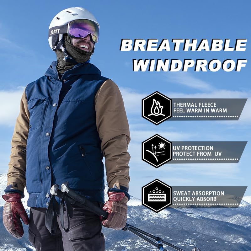 ROCKBROS Sturmhaube Balaclava Skimaske Winddicht Warm für Fahrrad Ski Motorrad Winter Unisex Einheitsgröße