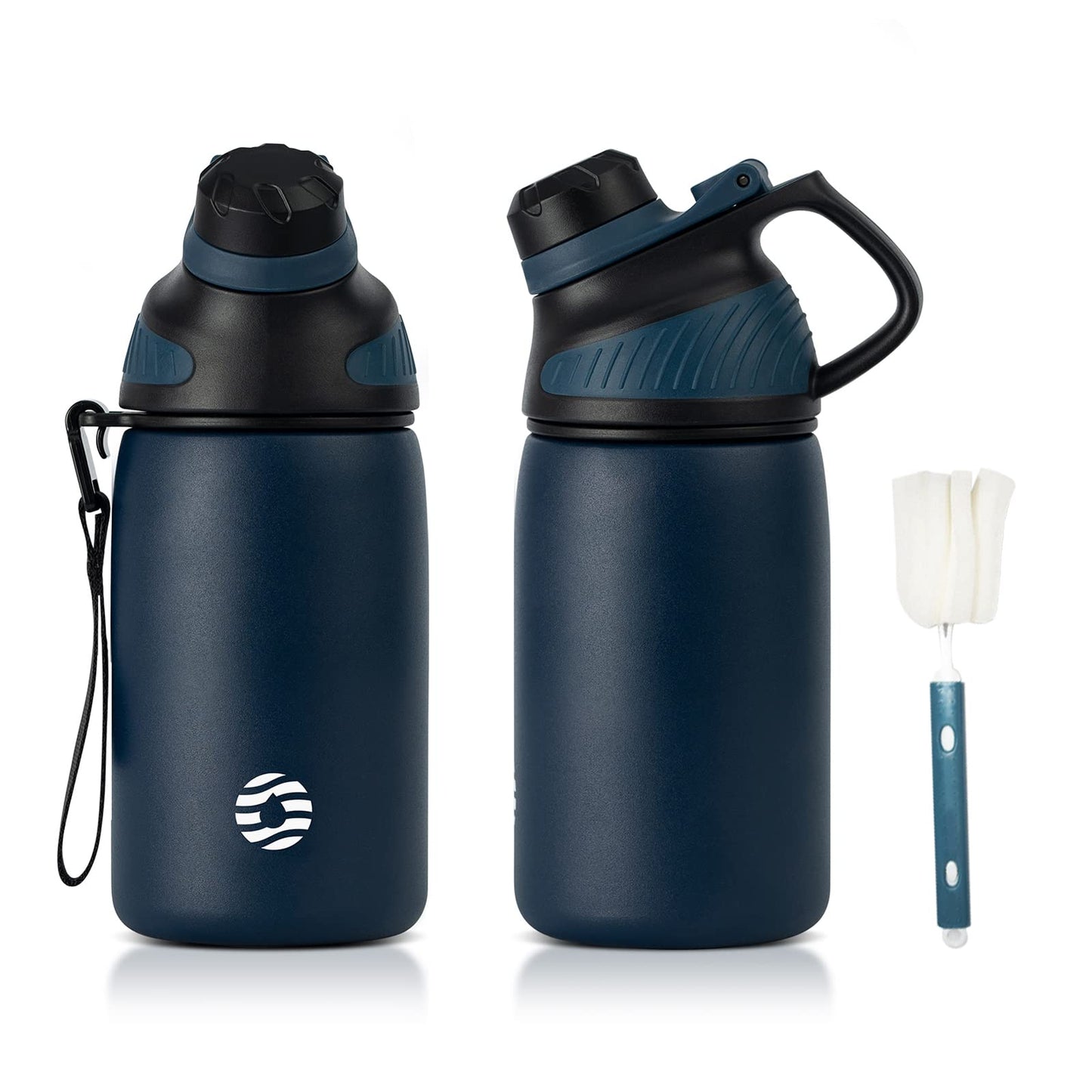 Fjbottle Edelstahl Trinkflasche Sport mit Magnetischem Deckel 1L, 800ml, 600ml, 400ml BPA-Frei Auslaufsichere Kinder Flasche - Kohlensäure geeignet 1500ML Wasserflasche Thermo für Schule, Fitness