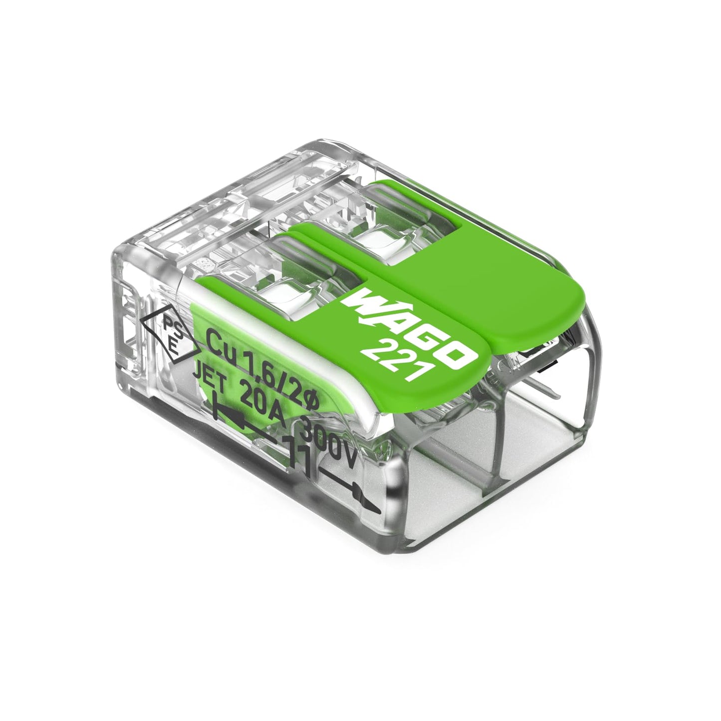 WAGO Verbindungsklemmen 221-413 | 3 Leiter, bis 4 mm², 50 Stück, COMPACT Kabelverbinder mit Hebel für alle Leiterarten weltweit, bestätigte Anwendungssicherheit