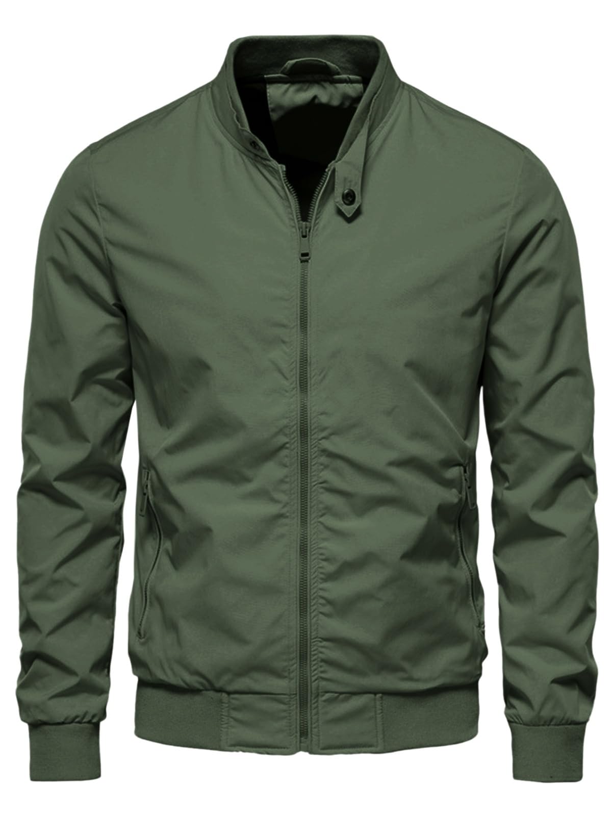 HOTIAN Herren Jacke Leichte Windbreaker Bomberjacke mit Stehkragen Jacke Übergangsjacke Freizeit jacke mit Reißverschlusstaschen