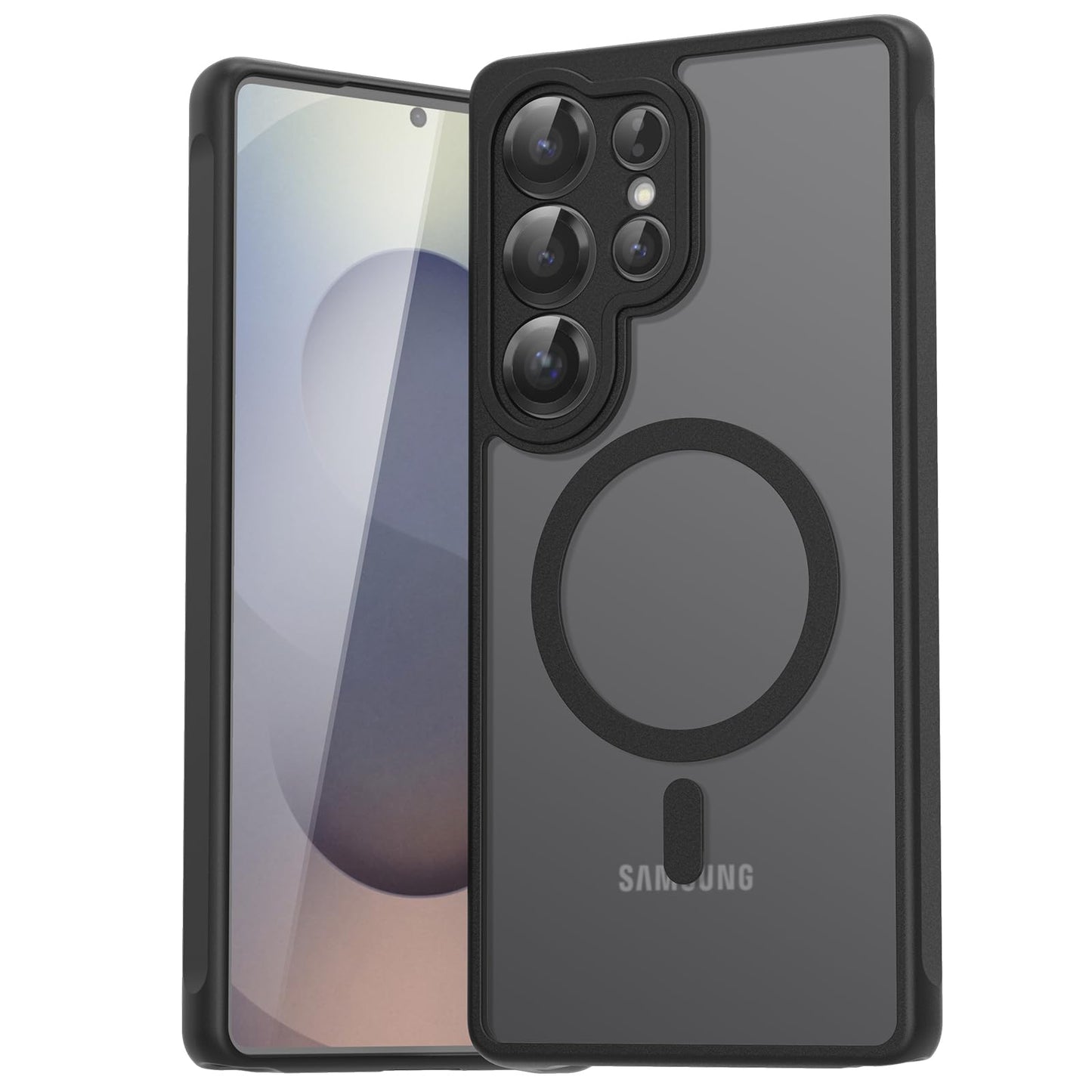 für Samsung Galaxy S25 Ultra Hülle für Magsafe, Magnetisch Handyhülle für S25 Ultra Hülle, Kameraschutz Stoßfeste Kratzfeste Durchscheinende Schutzhülle für Samsung S25 Ultra Case, Schwarz