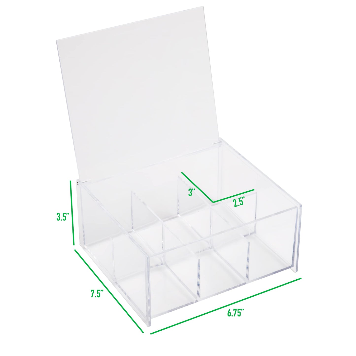 Mind Reader Teebeutelhalter und Organizer mit 6 Schubladen, Schwarz