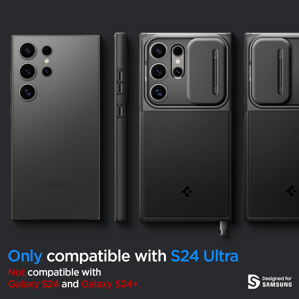 Spigen Optik Armor Case Compatible with Samsung Galaxy S25 Ultra - Black