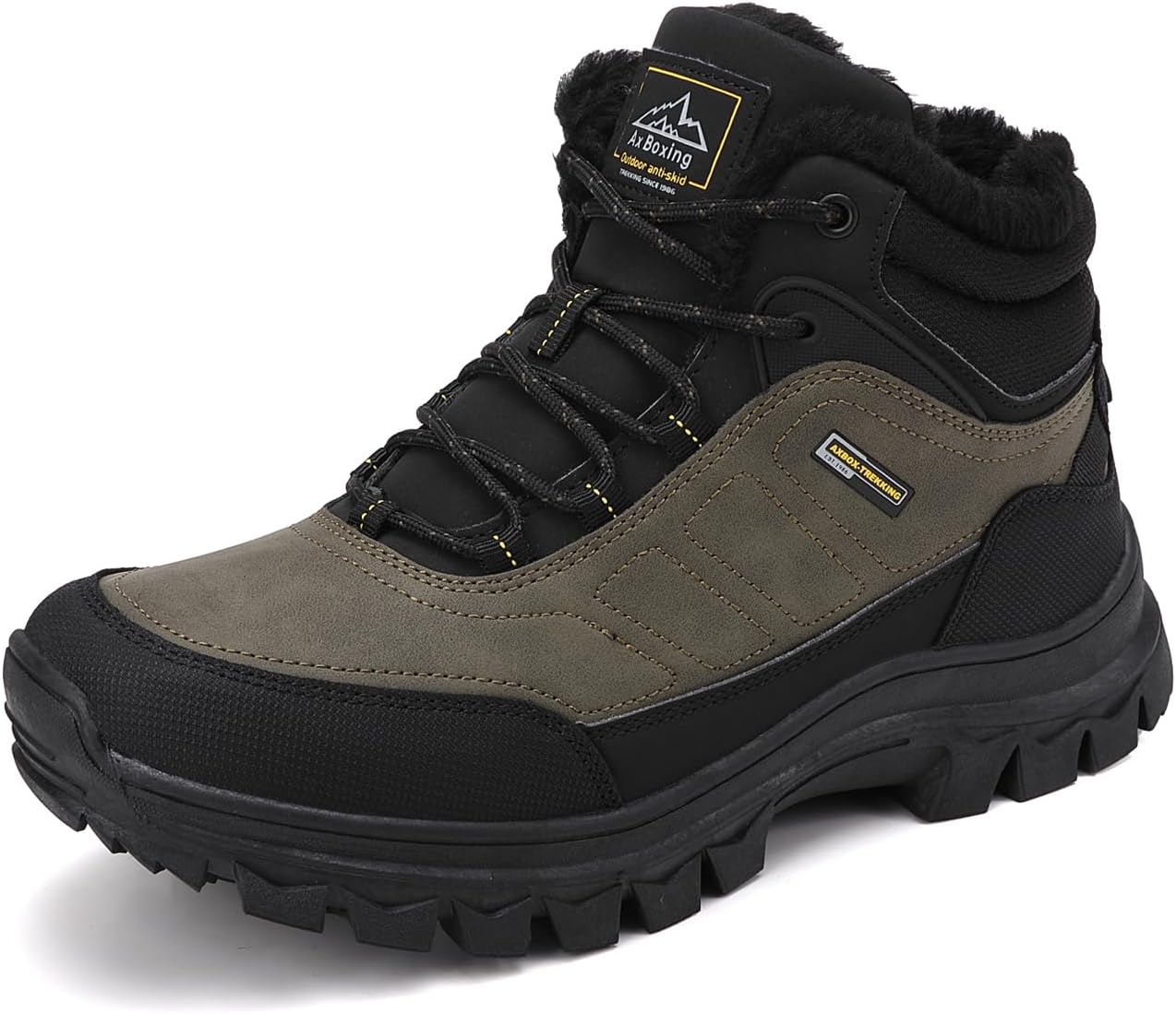 AX BOXING Winter Shoes Boys Hiking Shoes Lined Snow Boots Children Warm Lining Trekking Shoes Non-Slip Winter Boots Outdoor EU 34-40