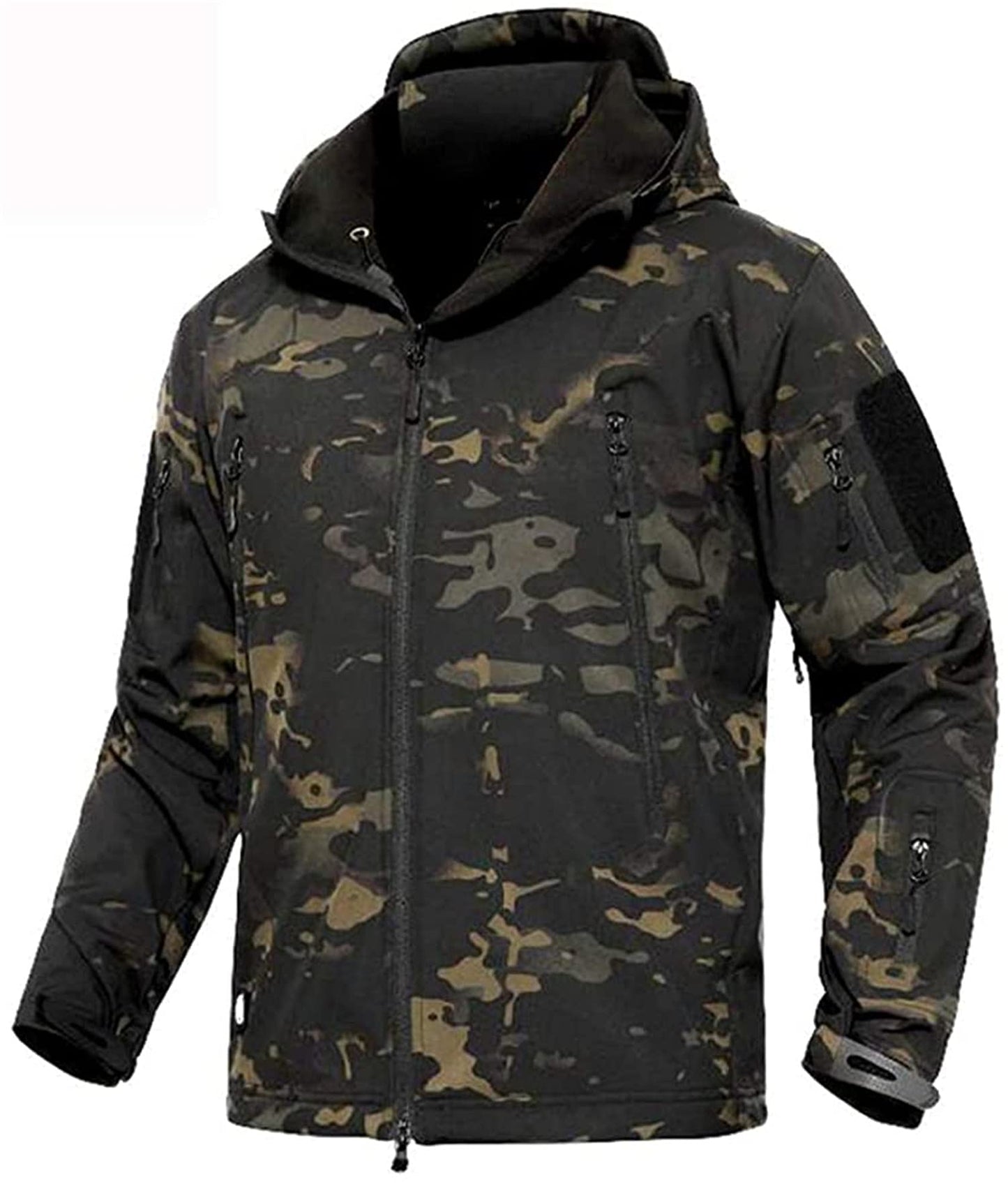 Memoryee Men's Waterproof Softshell Jackets, Warm Military Outdoor Tactical Hoodies, Camouflage Coat