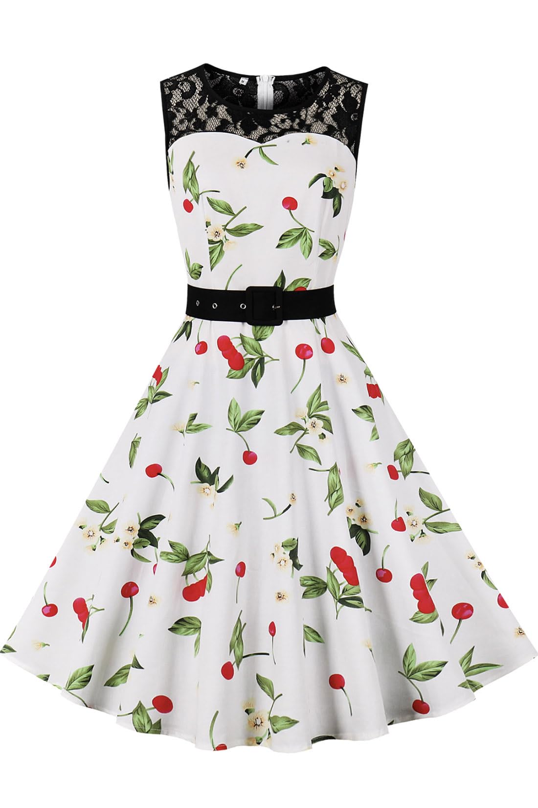 AXOE Damen Rockabilly Kleid 50er Jahre Vintage Festlich Elegant