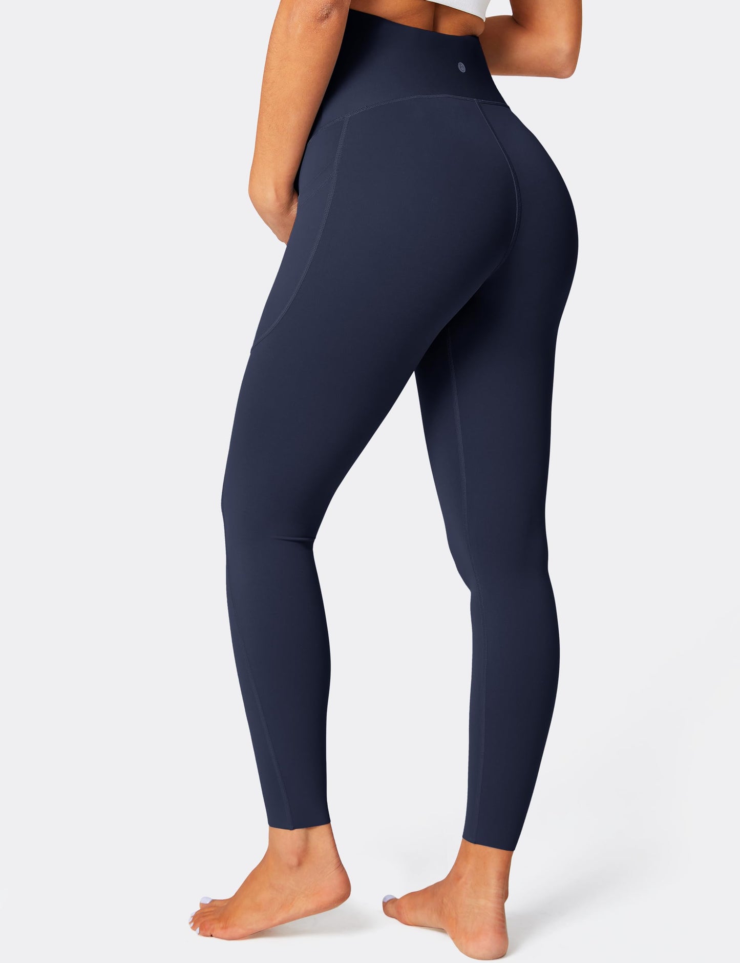 BAYDI Damen Umstandsleggings mit Taschen Blickdichte Lange Schwangerschaftsleggings High Waist Umstandshose Damen Weich elastisch Schwangerschaftshose
