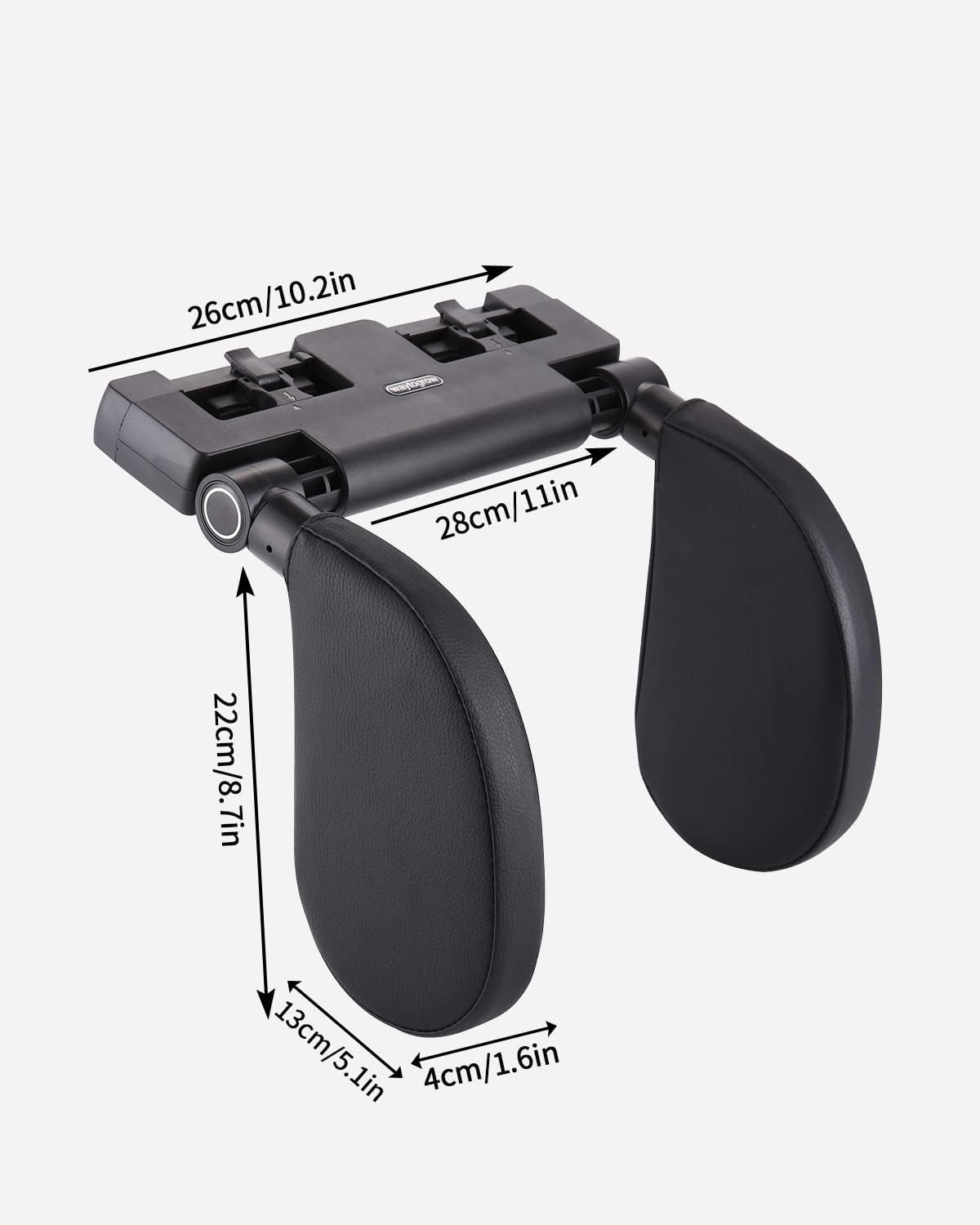 Children's Car Headrest, Neck Support for Children, Neck Pillow, Leather with Telescopic Rod and Sliding Clips, Quick Installation Travel Sleeping Pillow Headrest