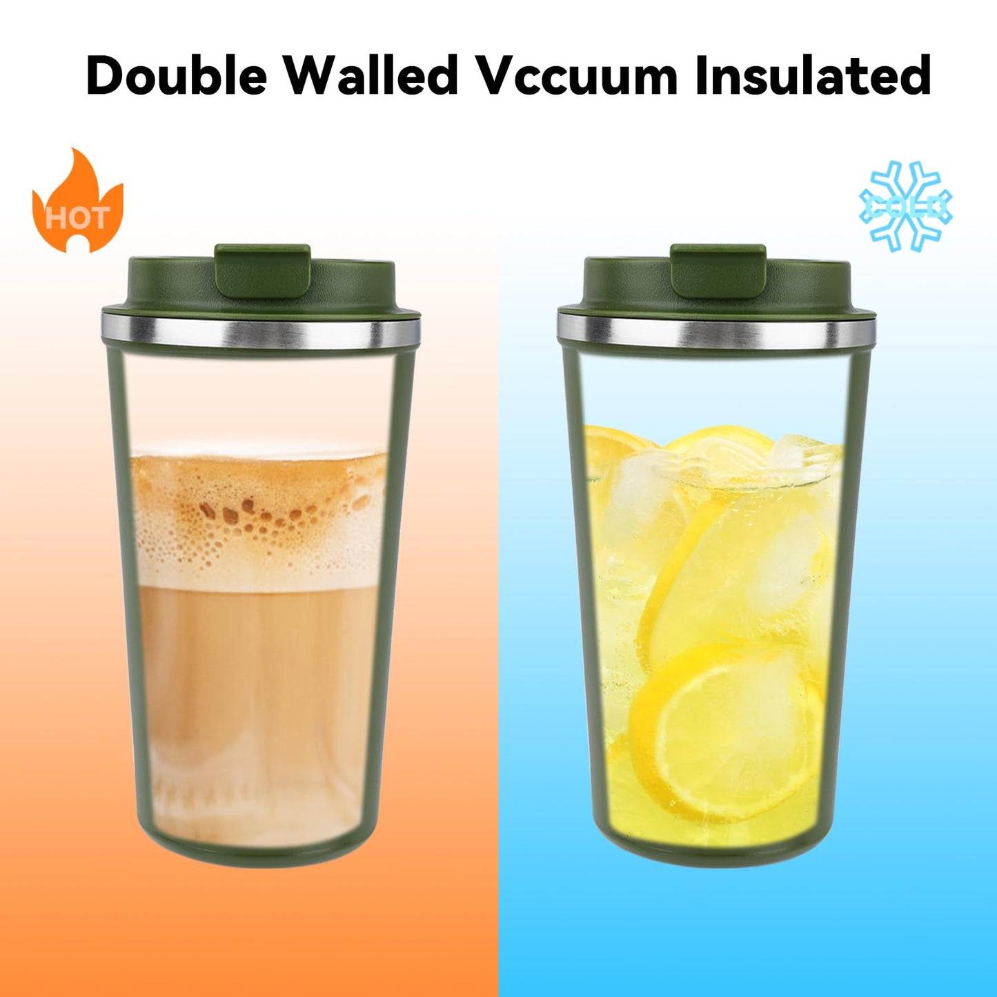 ERBO Kaffeebecher to go, Thermobecher Edelsthal, Auslaufsicher Kaffeetasse Kaffeebecher mit Deckel, Kaffeetasse Thermobecher für Unterwegs Umweltfreundlich, Weiß 380ml