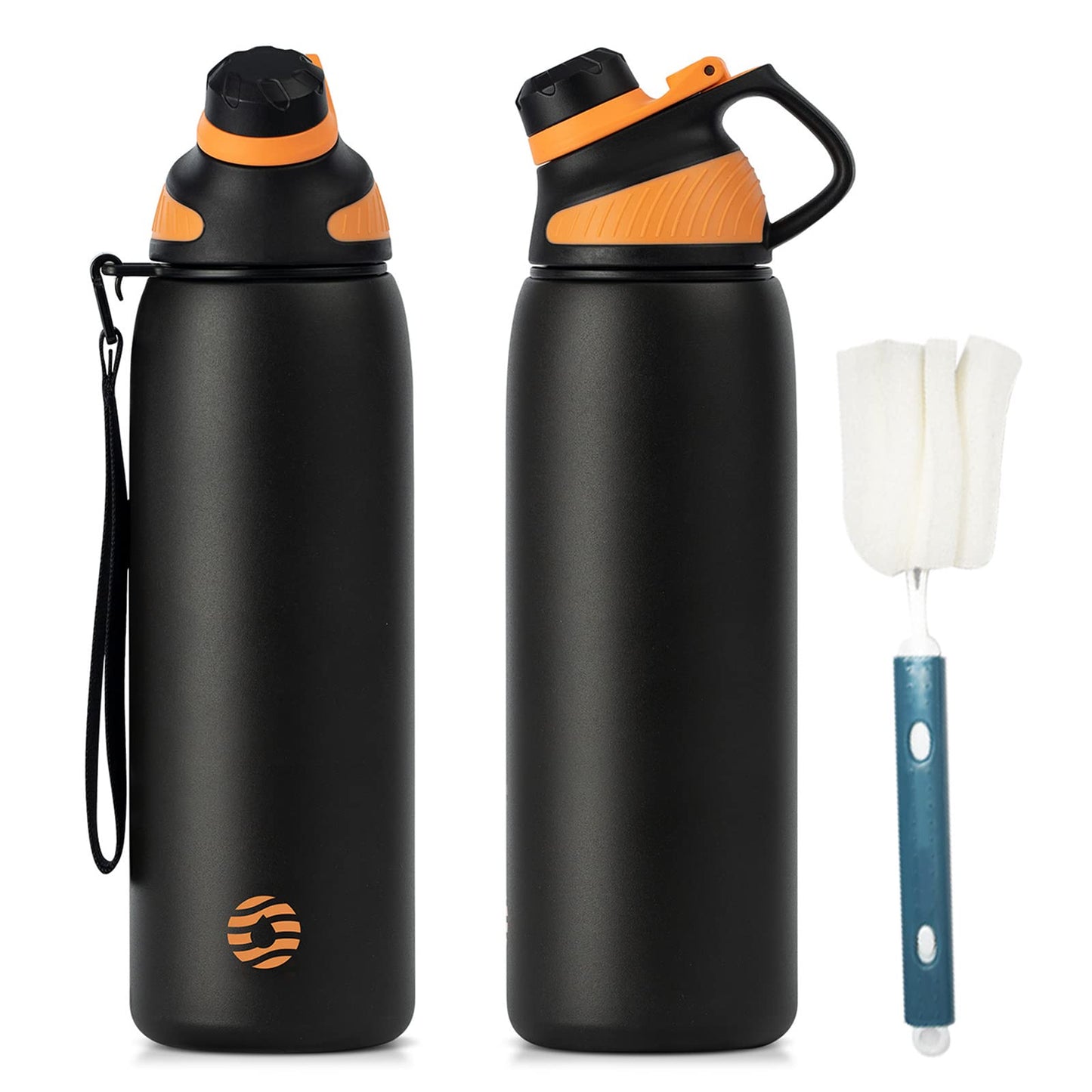 Fjbottle Edelstahl Trinkflasche Sport mit Magnetischem Deckel 1L, 800ml, 600ml, 400ml BPA-Frei Auslaufsichere Kinder Flasche - Kohlensäure geeignet 1500ML Wasserflasche Thermo für Schule, Fitness