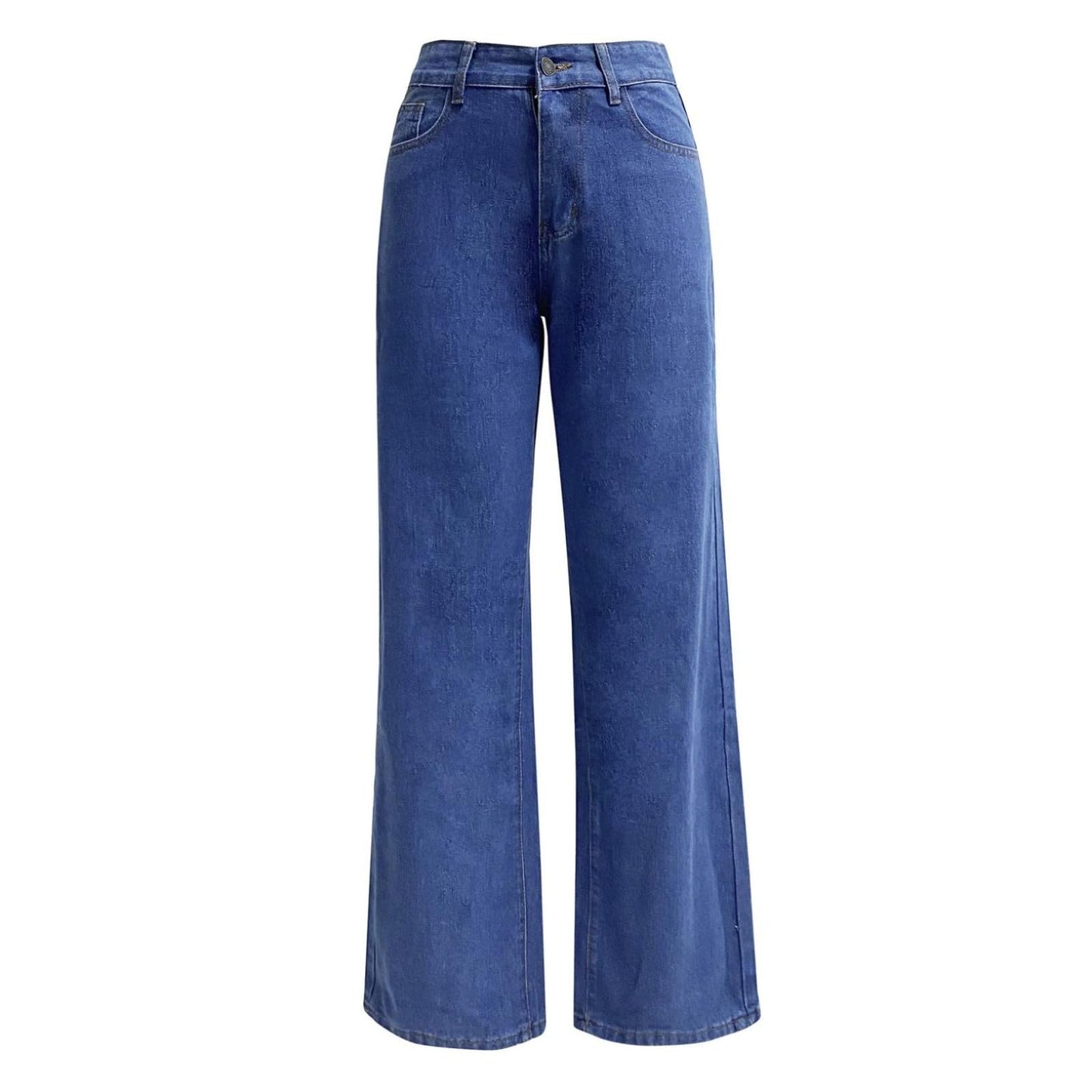 Generisch Baggy Jeans Damen - High Waist Stretch Weites Bein Hose Wide Leg Jeanshose Straight Fit Jeans Tailliert Lang Hosen Y2K Vintage Freiziethose Lockere Gerade Damenjeans
