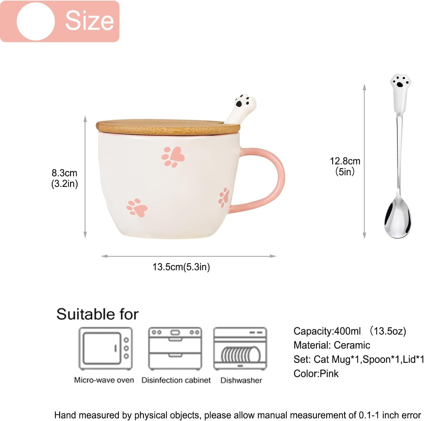 BigNoseDeer Süße Sachen Keramik Katze Kaffeetasse Teetasse Deckel Löffel Lustige Tassen Geschenke für Frauen Kaffeebecher 3D Tasse Personalisiert Cappuccino Tasse Beste Freundin Weihnachten Geschenk