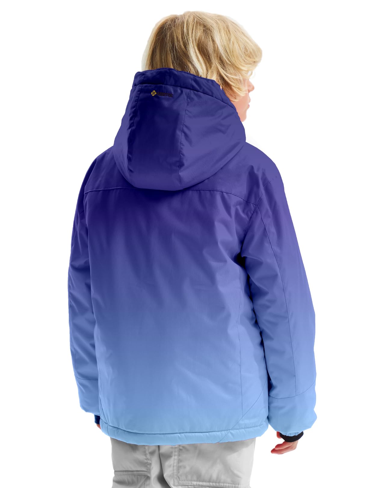 Gemyse Boys' Waterproof Ski Jacket, Windproof Fleece Jacket, Outdoor Winter Jacket, Rain Jacket with Hood