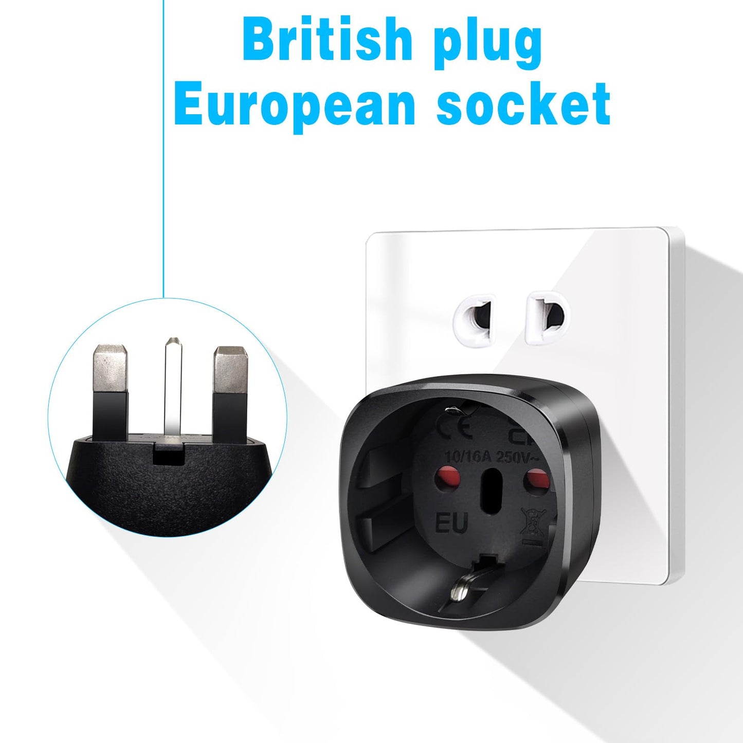 Reiseadapter USA 2Stück，USA Adapter Steckdose Deutschland Plug ，Adapter USA Deutschland Stecker für EU zu Amerika/Kanada/Mexiko/Thailand usw,Typ B Reisestecker Stromadapter,Weiß
