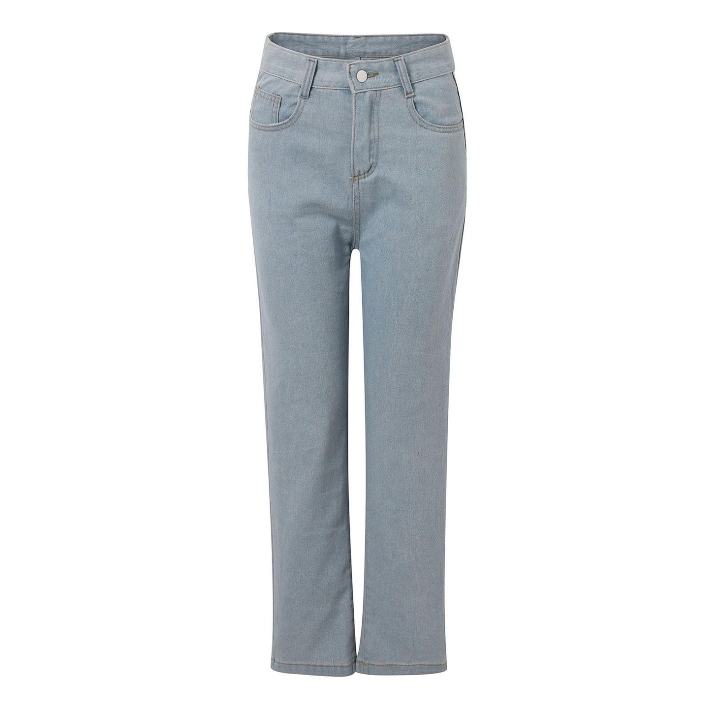Generisch Baggy Jeans Damen - High Waist Stretch Weites Bein Hose Wide Leg Jeanshose Straight Fit Jeans Tailliert Lang Hosen Y2K Vintage Freiziethose Lockere Gerade Damenjeans