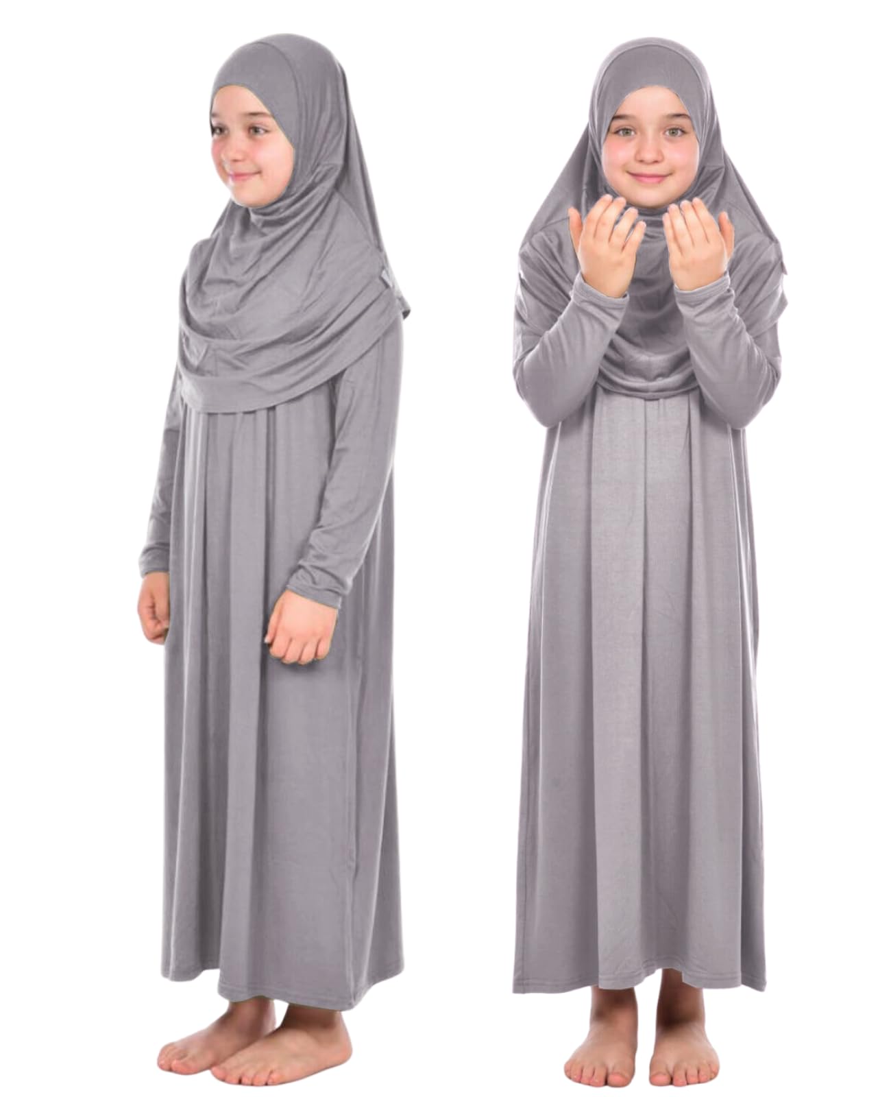 Prien Gebetskleidung Für Kinder, Mädchen Muslim Kleider, Lange Ärmel Abaya Mit Hijab, Islam Kleidung Frauen, Damen Muslimische Kleid Set, Gebetskleid Jilbab Khimar Ramadan