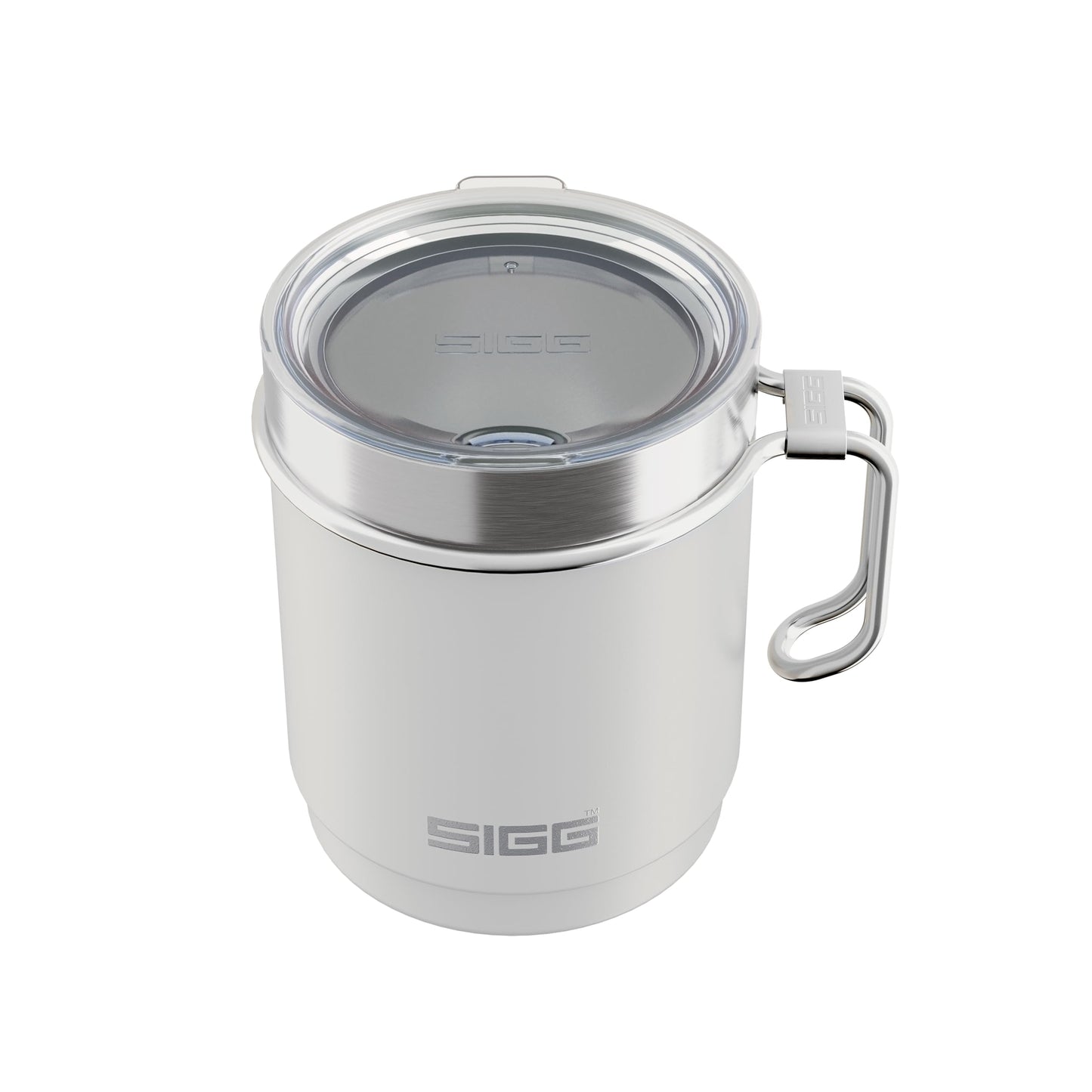 SIGG - Camp Thermobecher - Travel Mug Night Black - Mit Tritan-Deckel - Spülmaschinenfest - Mit Henkel - BPA-frei - Isolierbecher doppelwandig - Weiss - 0,3L, 6053.80