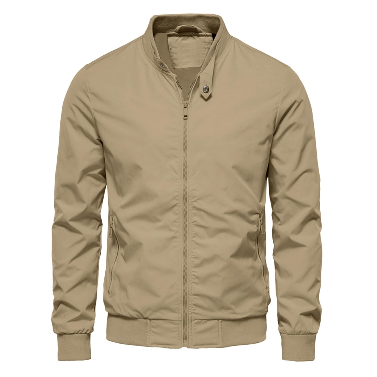 HOTIAN Herren Jacke Leichte Windbreaker Bomberjacke mit Stehkragen Jacke Übergangsjacke Freizeit jacke mit Reißverschlusstaschen