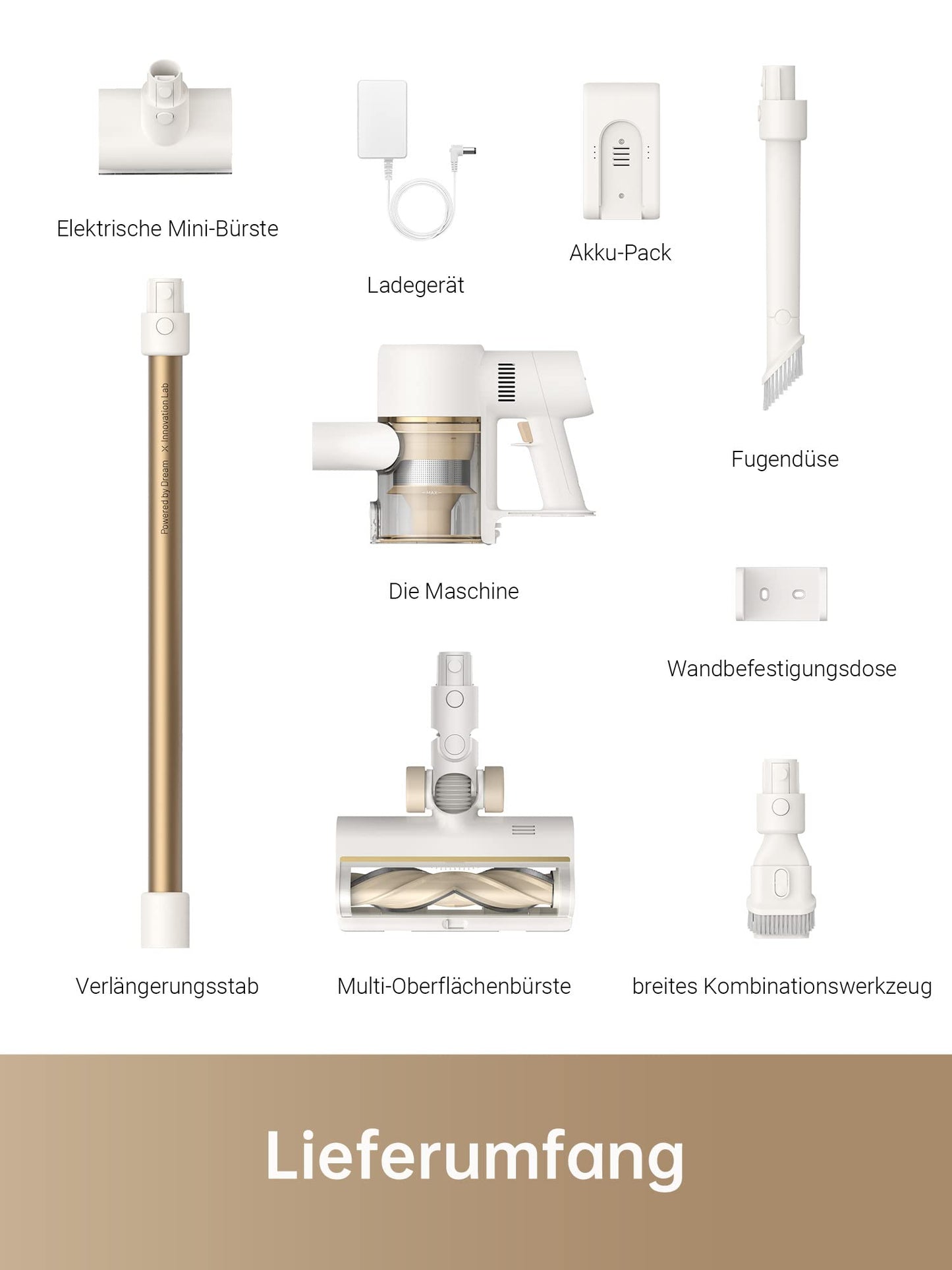 dreame R10 Pro Kabelloser Staubsauger, 150AW Starke Saugleistung, 65 Min. Laufzeit, Mehrflächenbürste, LED-Lichter, Ideal für Haus- und Autoreinigung, Leicht & Vielseitig