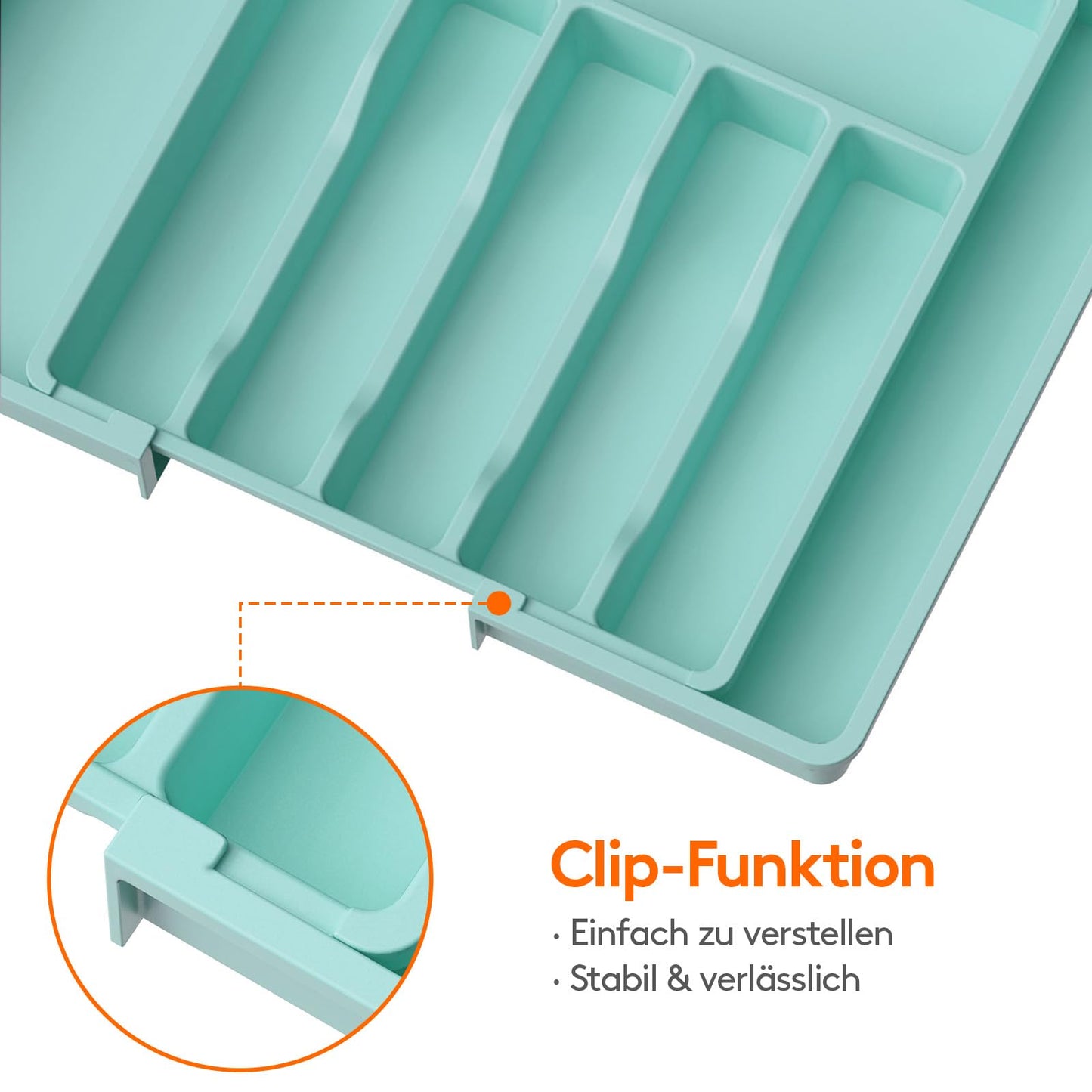 Lifewit Besteckkasten für Schubladen,verstellbarer Besteckhalter Utensilienhalter für Küchenschubladen, Schubladeneinsatz Besteckeinsatz für Küche Organizer aus Kunststoff für Löffel,Gabeln, Schwarz