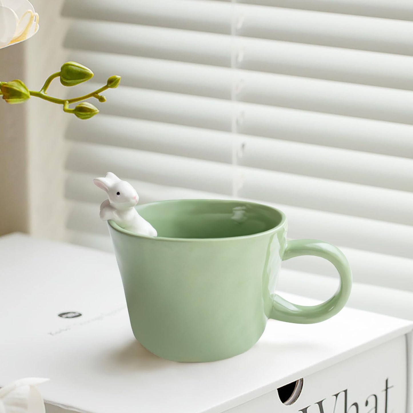 BigNoseDeer Süße Sachen Keramik Katze Kaffeetasse Teetasse Deckel Löffel Lustige Tassen Geschenke für Frauen Kaffeebecher 3D Tasse Personalisiert Cappuccino Tasse Beste Freundin Weihnachten Geschenk
