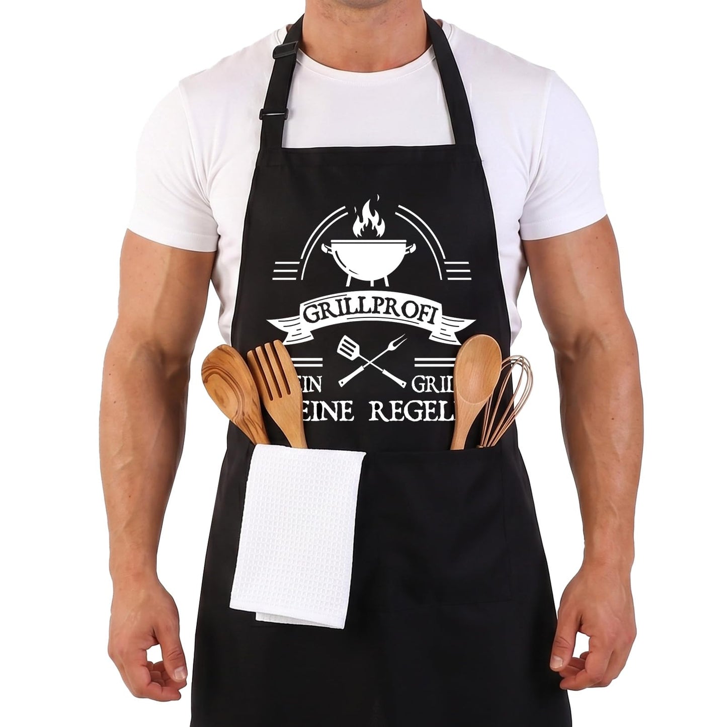 Lustige Kochschürze für Männer,Grillschürze Verstellbare Schürze