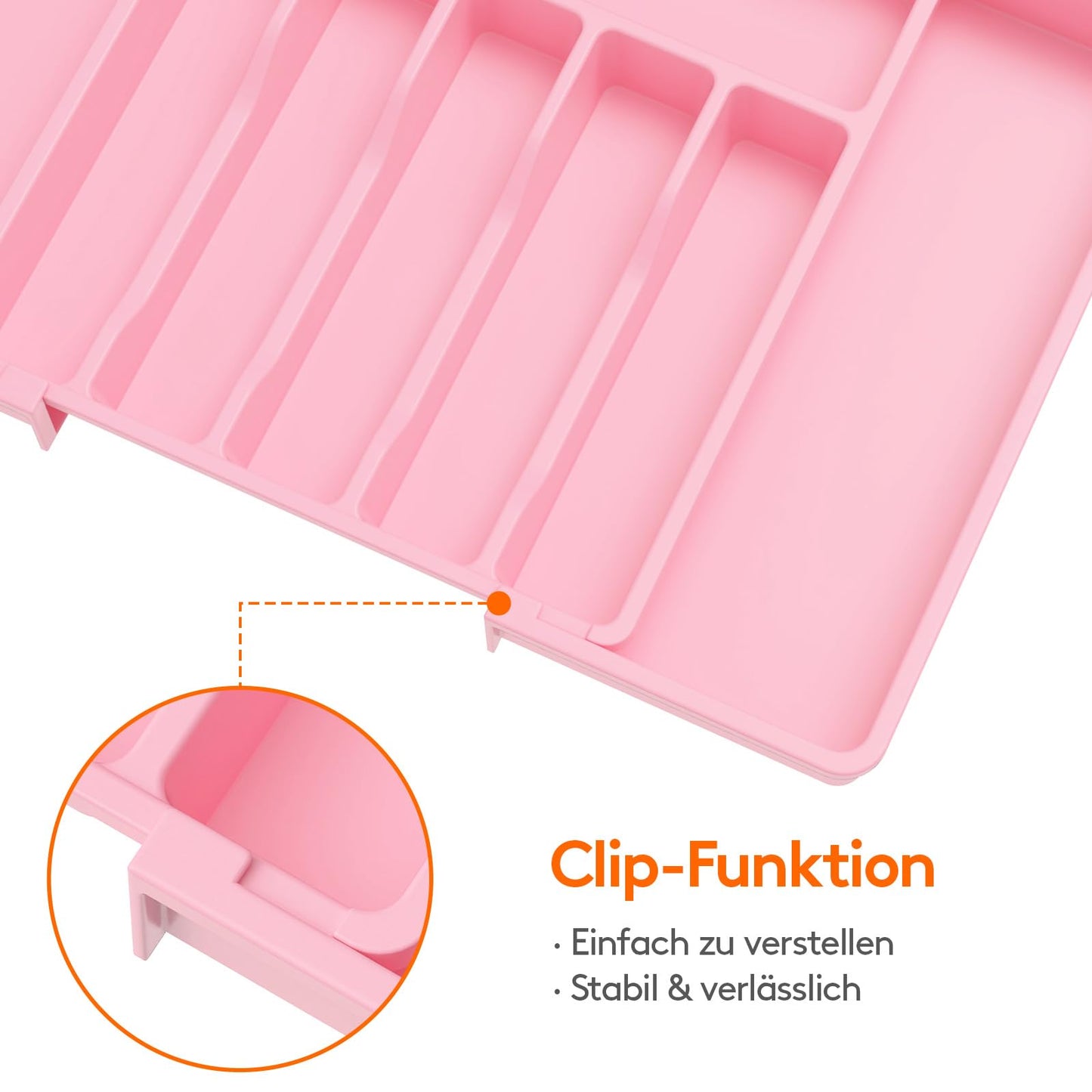 Lifewit Besteckkasten für Schubladen,verstellbarer Besteckhalter Utensilienhalter für Küchenschubladen, Schubladeneinsatz Besteckeinsatz für Küche Organizer aus Kunststoff für Löffel,Gabeln, Schwarz