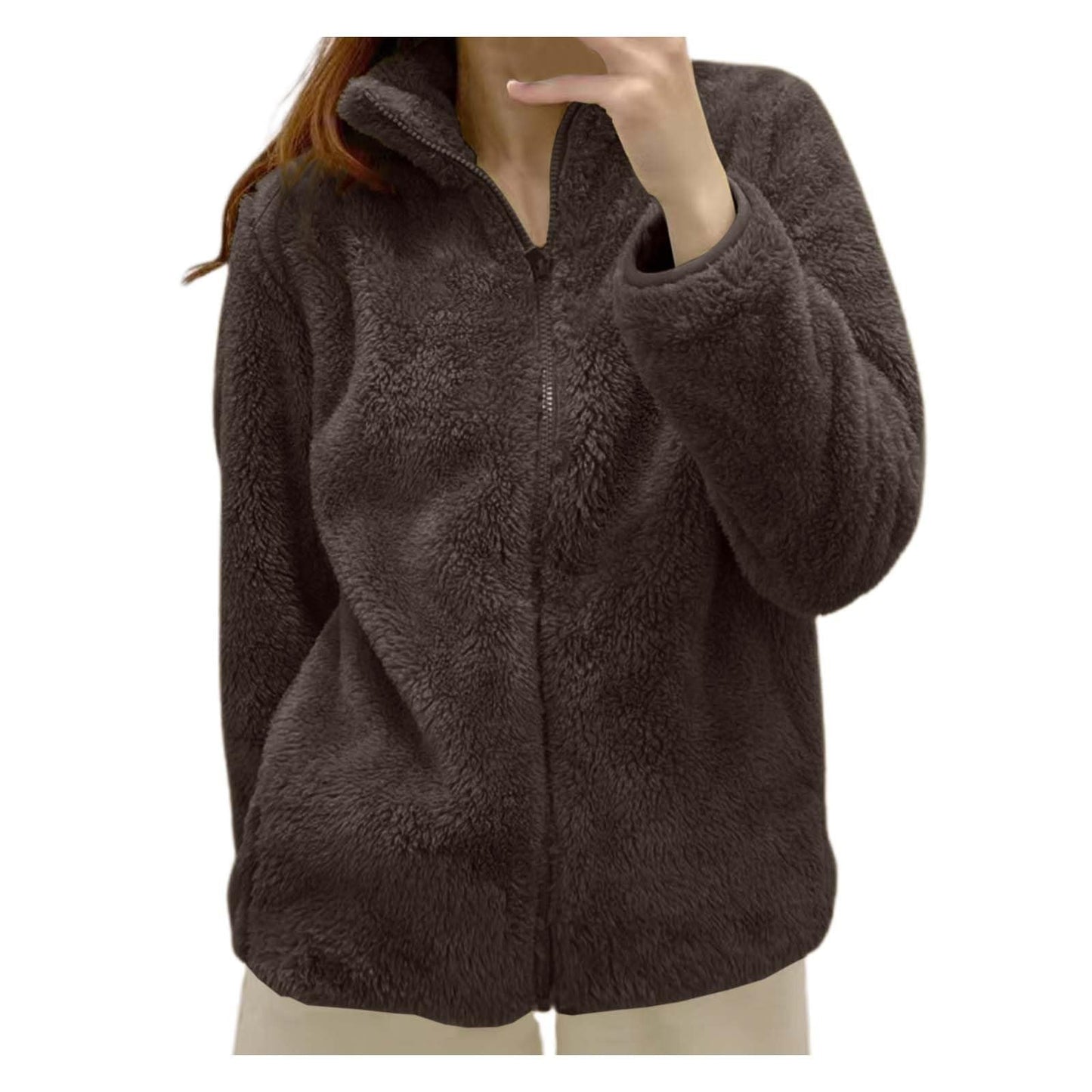 Teddyjacke Damen Winter Teddyfleece Jacke Winterjacke Thermal Warm Teddy Wintermantel Fleecejacke Flauschig Plüschjacke Outdoor Fleecemantel 2026