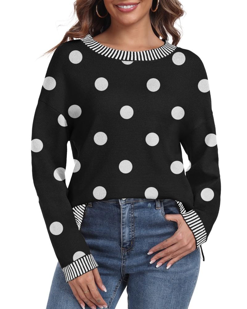 PrinStory Pullover Damen Strickpullover Langarm Rundhals Elegant Lässig Sweatshirt Warm Damen Winter Pullis Strickwaren