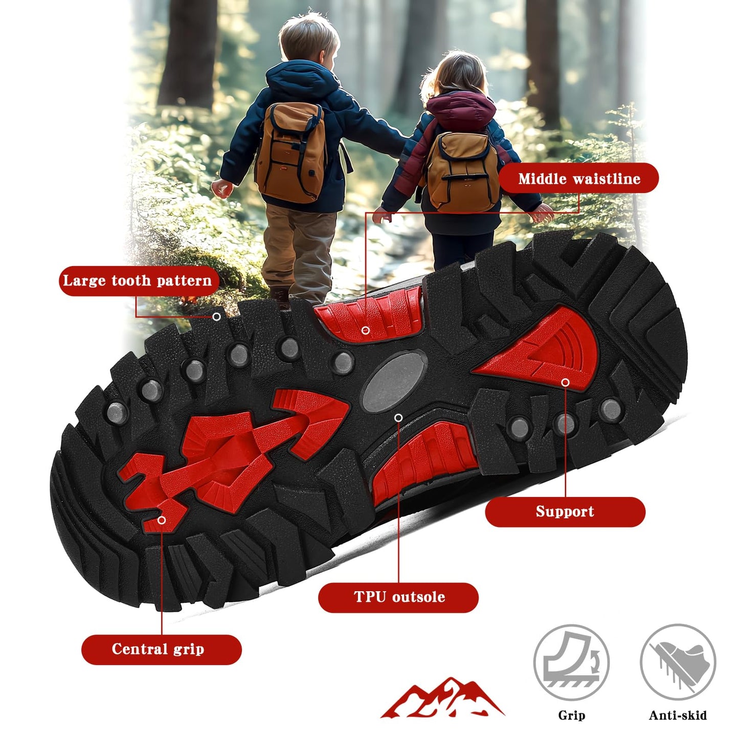 ASHION Winter Shoes Children's Winter Boots Boys Girls Snow Boots Hiking Boots Warm Lined Boots