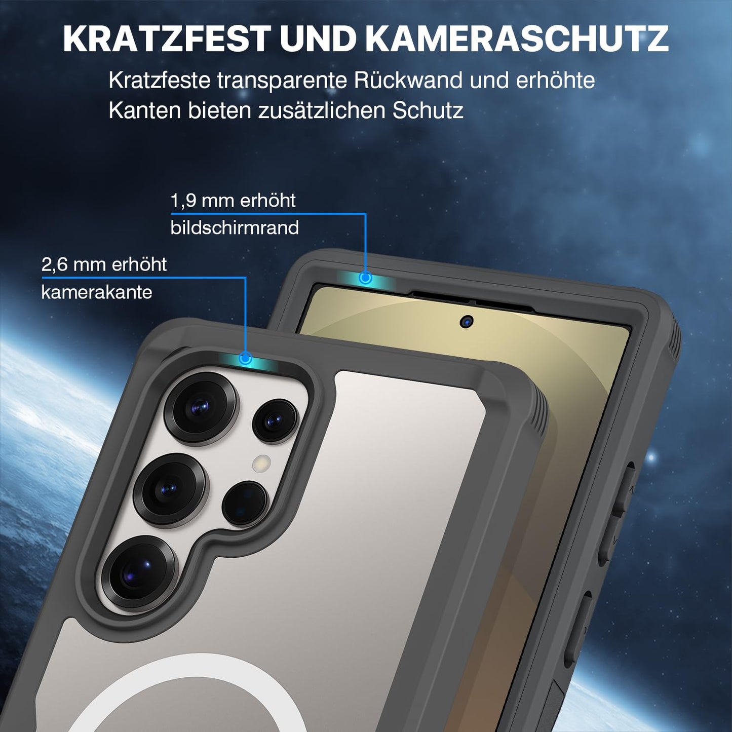 CENHUFO Privacy Screen Case for Samsung Galaxy S25 Ultra, Magnetic Mobile Phone Case with Built-in Privacy Tempered Glass Screen Protector and Camera Protection, 360 Degree Protective Case, Shockproof