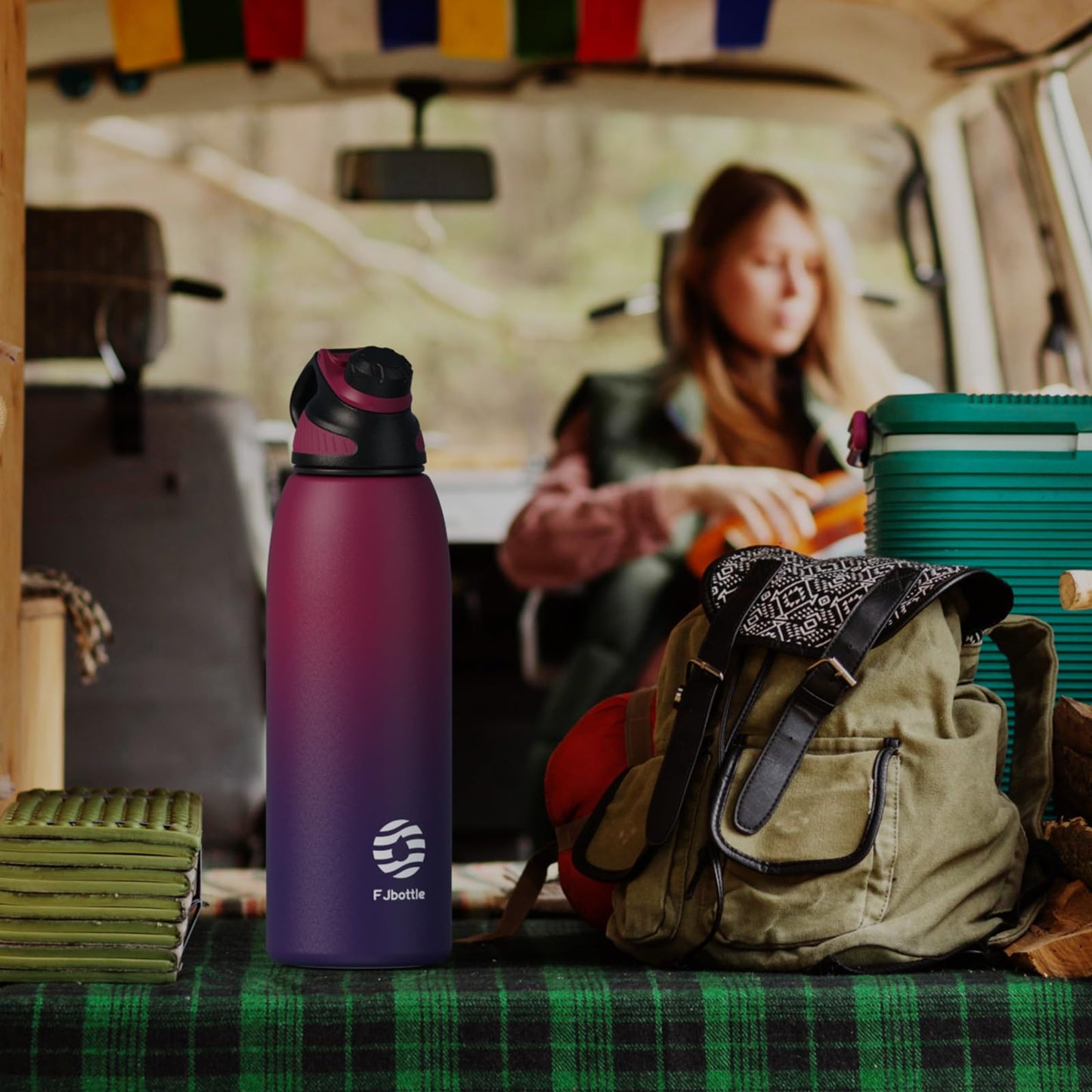 Fjbottle Edelstahl Trinkflasche Sport mit Magnetischem Deckel 1L, 800ml, 600ml, 400ml BPA-Frei Auslaufsichere Kinder Flasche - Kohlensäure geeignet 1500ML Wasserflasche Thermo für Schule, Fitness