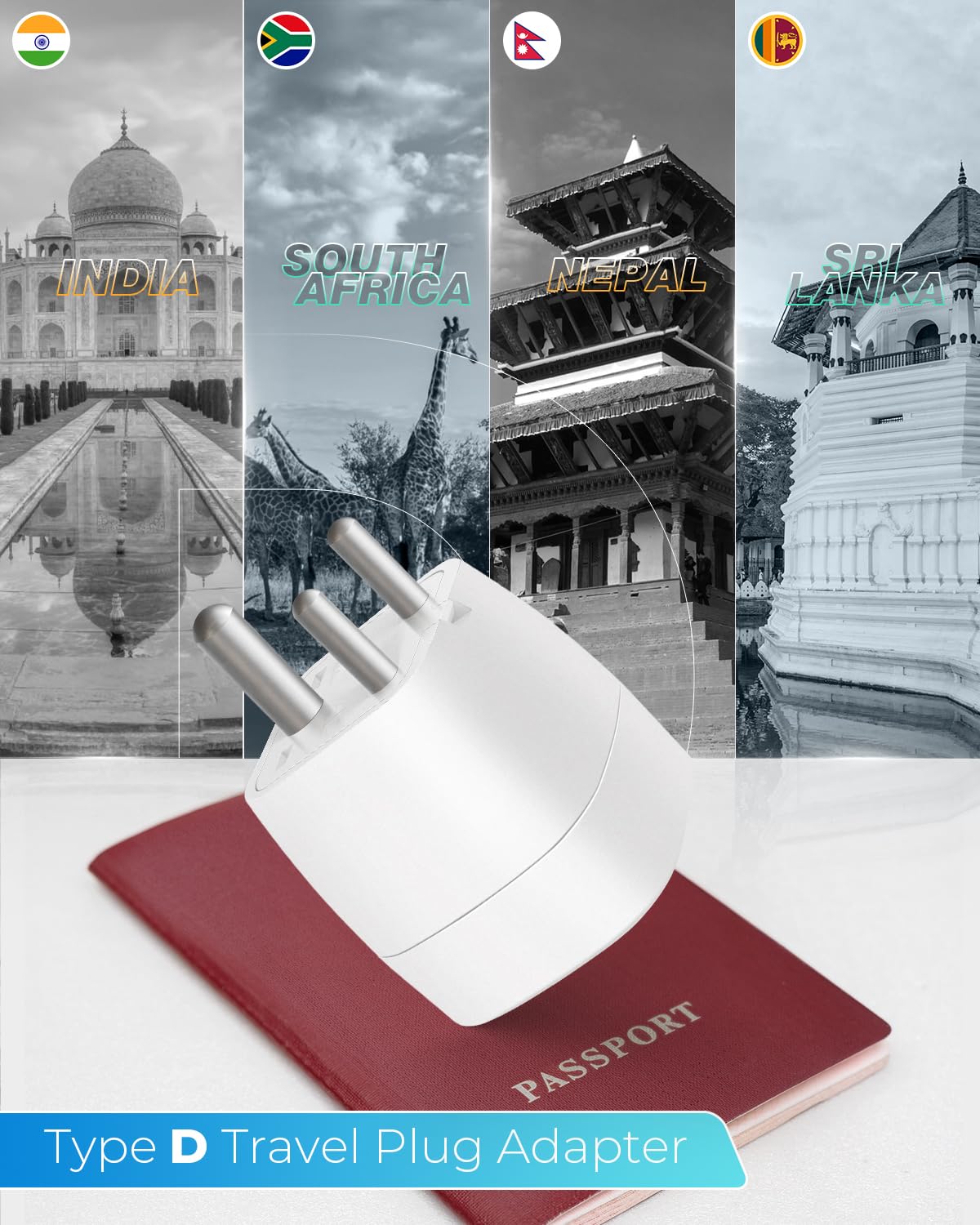 Reiseadapter USA 2Stück，USA Adapter Steckdose Deutschland Plug ，Adapter USA Deutschland Stecker für EU zu Amerika/Kanada/Mexiko/Thailand usw,Typ B Reisestecker Stromadapter,Weiß