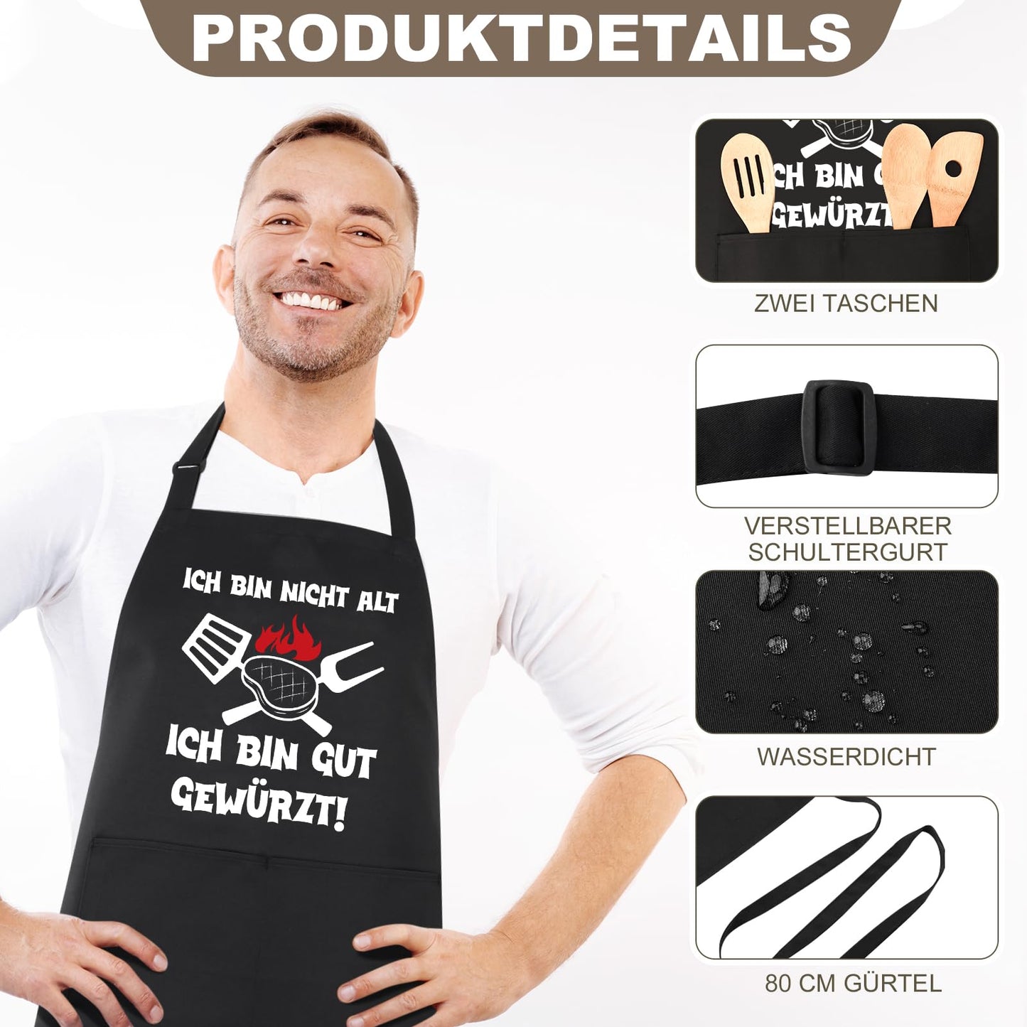 Lustige Kochschürze für Männer,Grillschürze Verstellbare Schürze