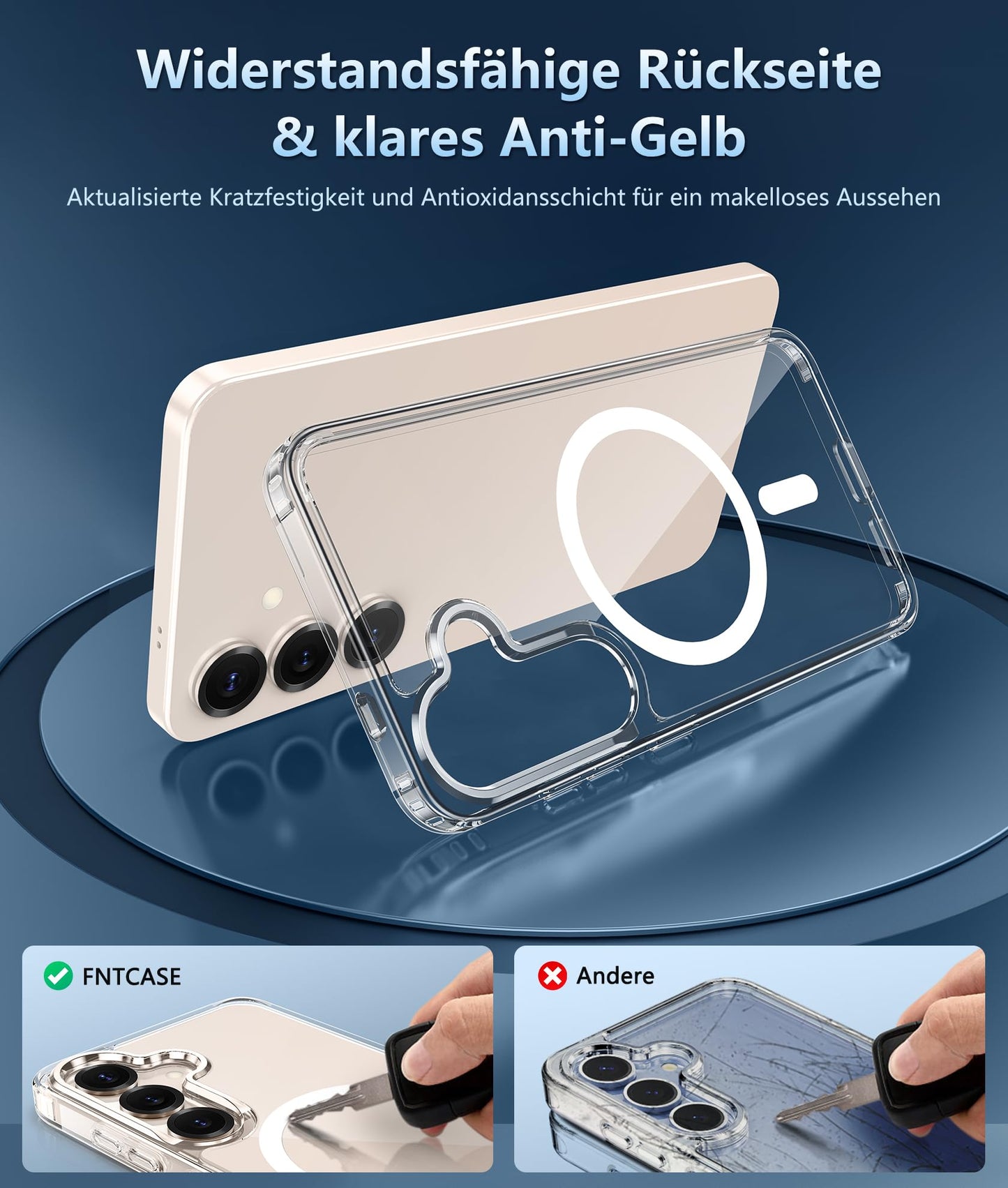 FNTCASE Case for Samsung Galaxy S25 Ultra 6.9 Inches, Military Drop Protection, Anti-Yellowing, Robust, Durable, Shockproof, Protective, Transparent, Clear