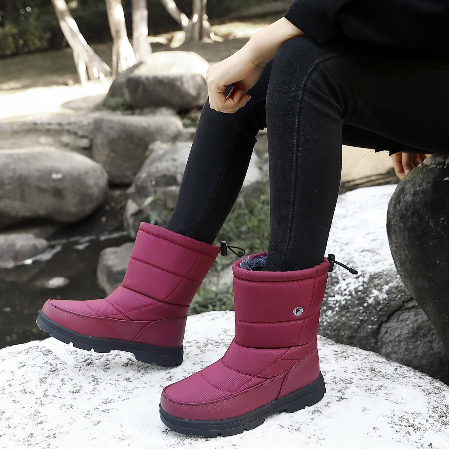BARFULKER Winterschuhe Herren Damen Winterstiefel Outdoor Warm Gefüttert Schneestiefel,Gr.36-46 EU