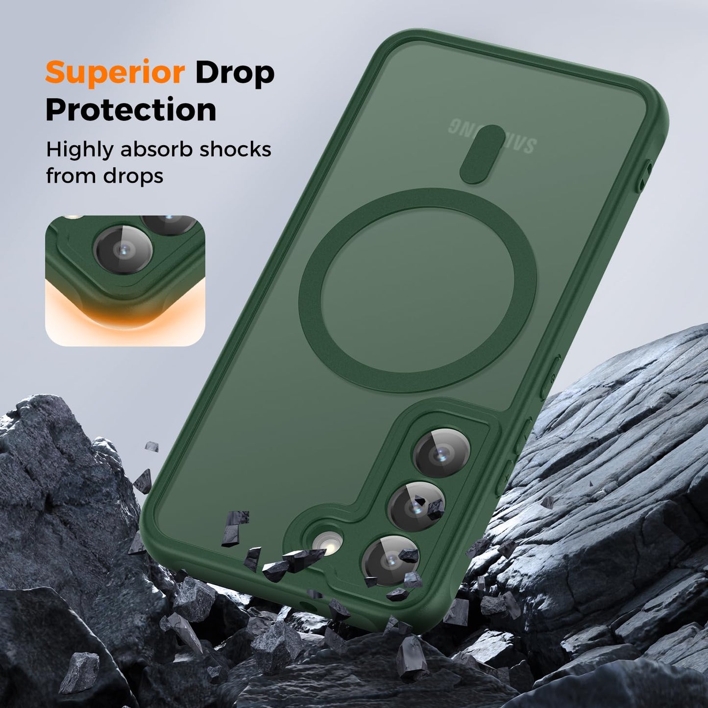 für Samsung Galaxy S25 Ultra Hülle für Magsafe, Magnetisch Handyhülle für S25 Ultra Hülle, Kameraschutz Stoßfeste Kratzfeste Durchscheinende Schutzhülle für Samsung S25 Ultra Case, Schwarz