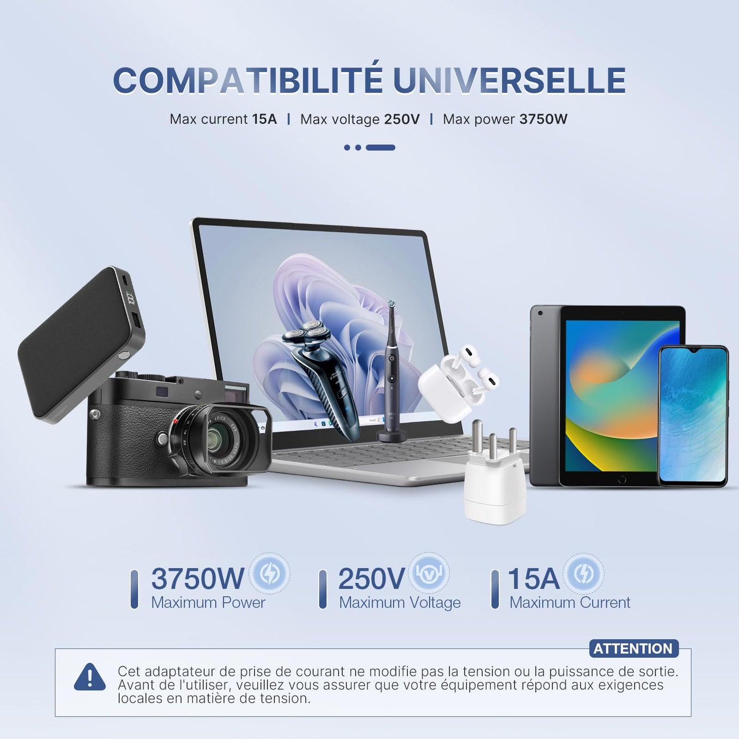 Reiseadapter USA 2Stück，USA Adapter Steckdose Deutschland Plug ，Adapter USA Deutschland Stecker für EU zu Amerika/Kanada/Mexiko/Thailand usw,Typ B Reisestecker Stromadapter,Weiß