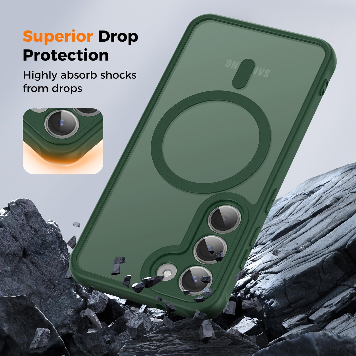 für Samsung Galaxy S25 Ultra Hülle für Magsafe, Magnetisch Handyhülle für S25 Ultra Hülle, Kameraschutz Stoßfeste Kratzfeste Durchscheinende Schutzhülle für Samsung S25 Ultra Case, Schwarz