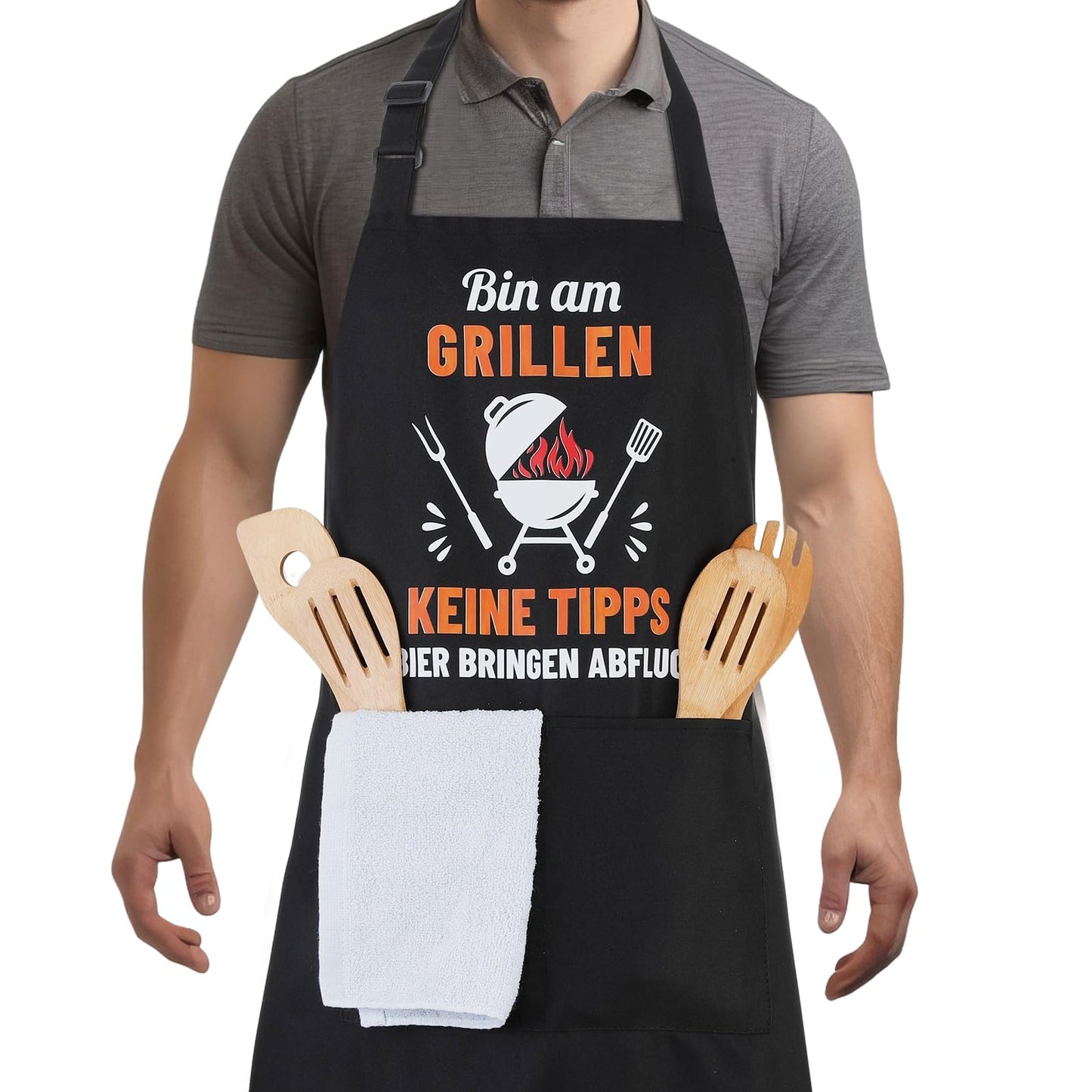 Lustige Kochschürze für Männer,Grillschürze Verstellbare Schürze
