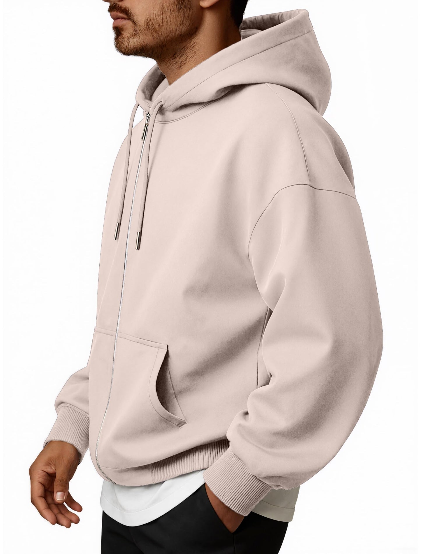 Oyamiki Hoodie Herren Langarm Kapuzenjacke Reißverschluss Sweatjacke Fleece Kapuzenpullover Lässige Kapuze Jacke Sweatshirt Pullover mit Taschen