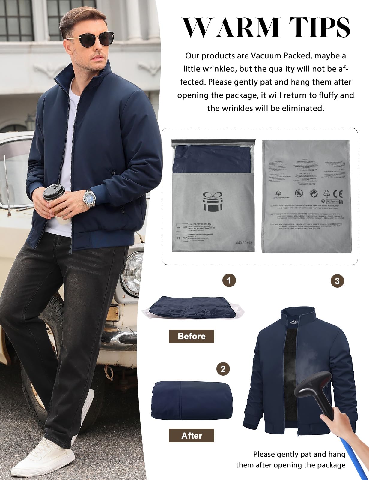 Lonya Men's Fleece Winter Windproof Bomber Jacket Full Zip Transition Jacket Flight Jacket Autumn Warm Padded Stand-Up Collar Coats Jackets