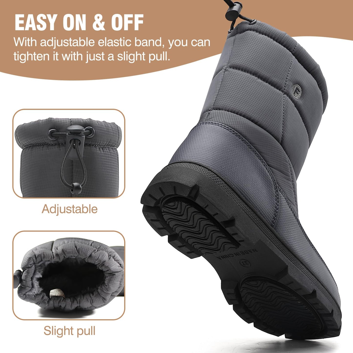 BARFULKER Winterschuhe Herren Damen Winterstiefel Outdoor Warm Gefüttert Schneestiefel,Gr.36-46 EU