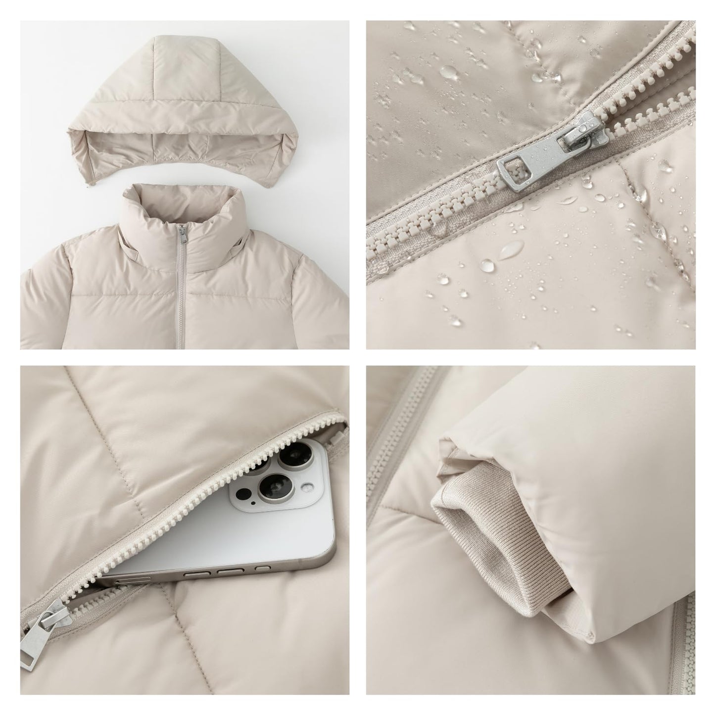 PUFFIT Damen Winter Jake mit Kapuze Warmer Wasserdicht Winterjacke Steppmantel Female Jacken